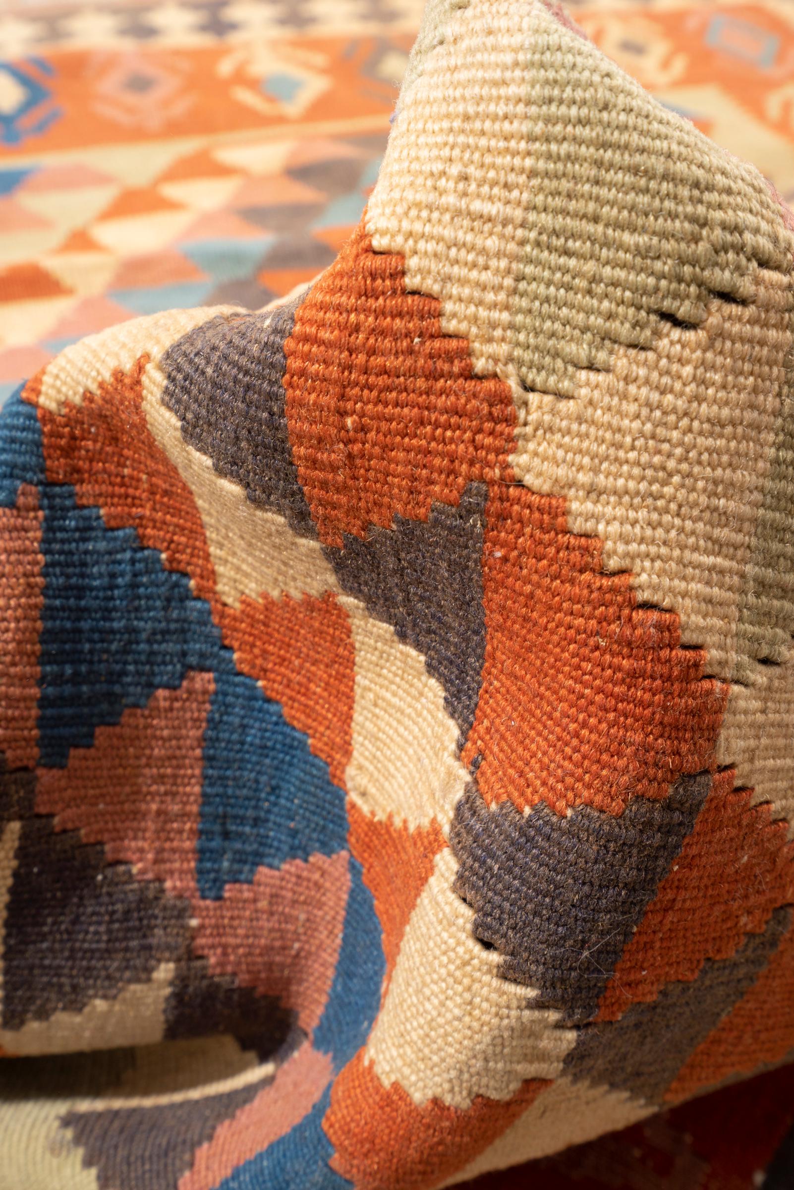 Vintage Qashqai Alvan Persian Kilim Rug