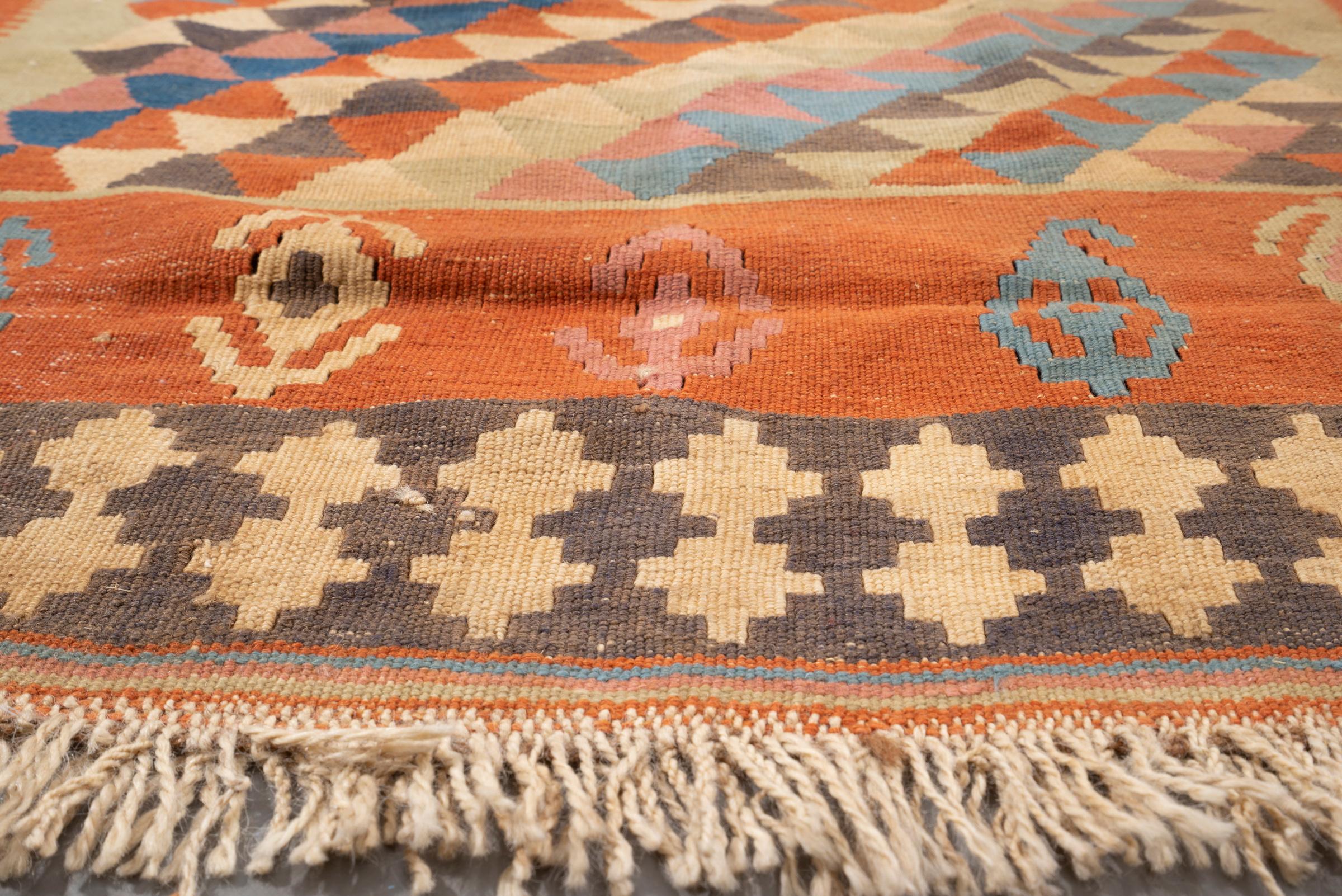 Vintage Qashqai Alvan Persian Kilim Rug