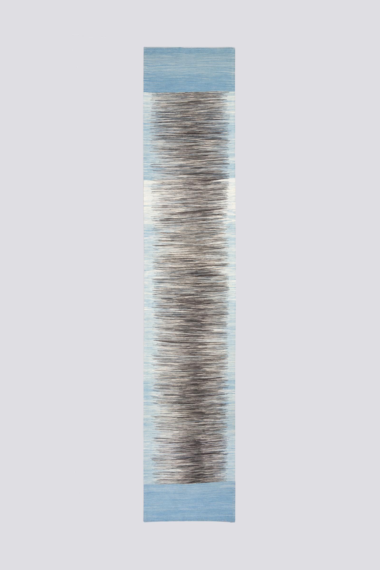 Sky and Shadow Fine Minimalist Mazandaran Kilim Rug 3.4SQM