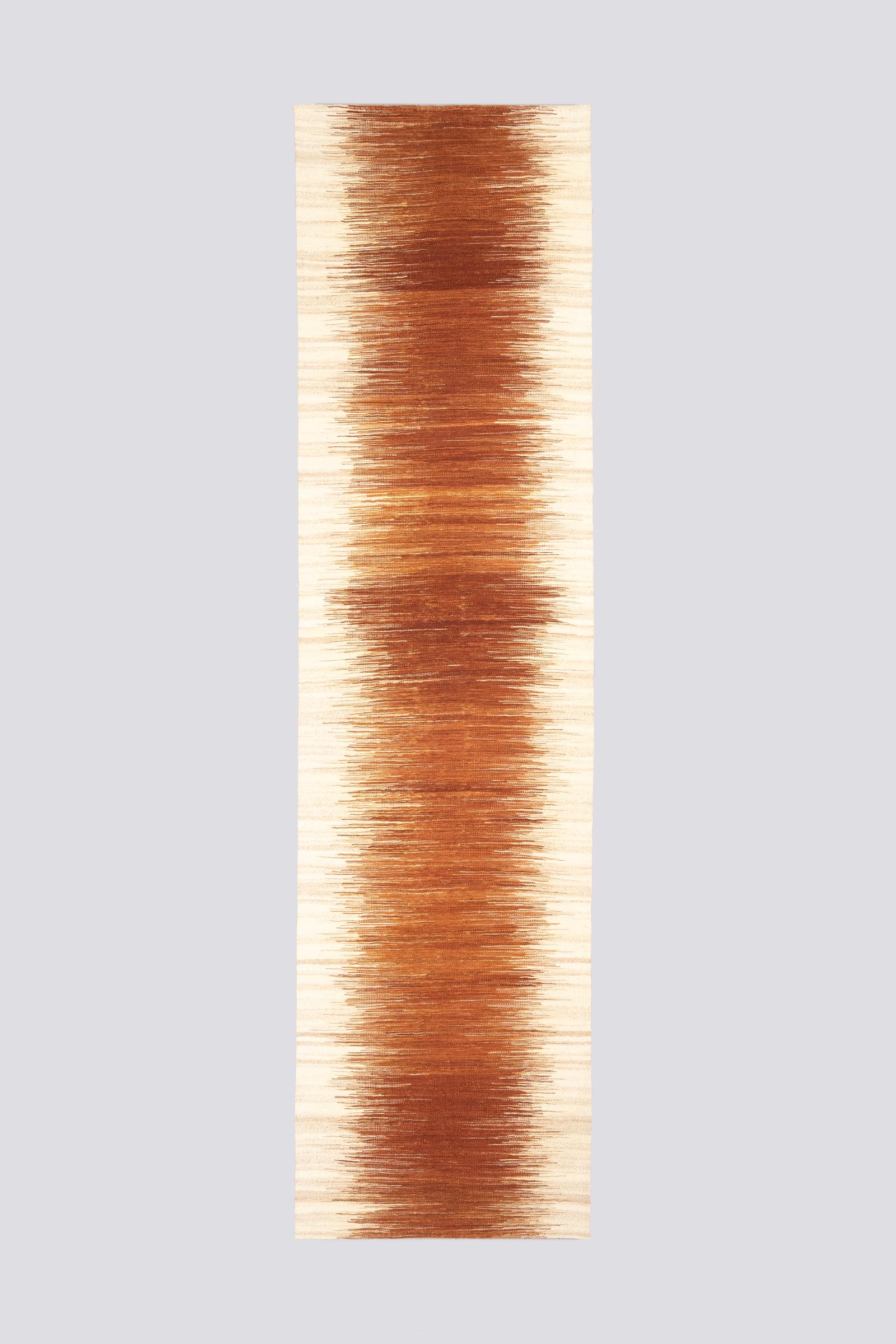 New Weave Mazandaran Minimalist Sand Fine Kilim Runner 2.9SQM