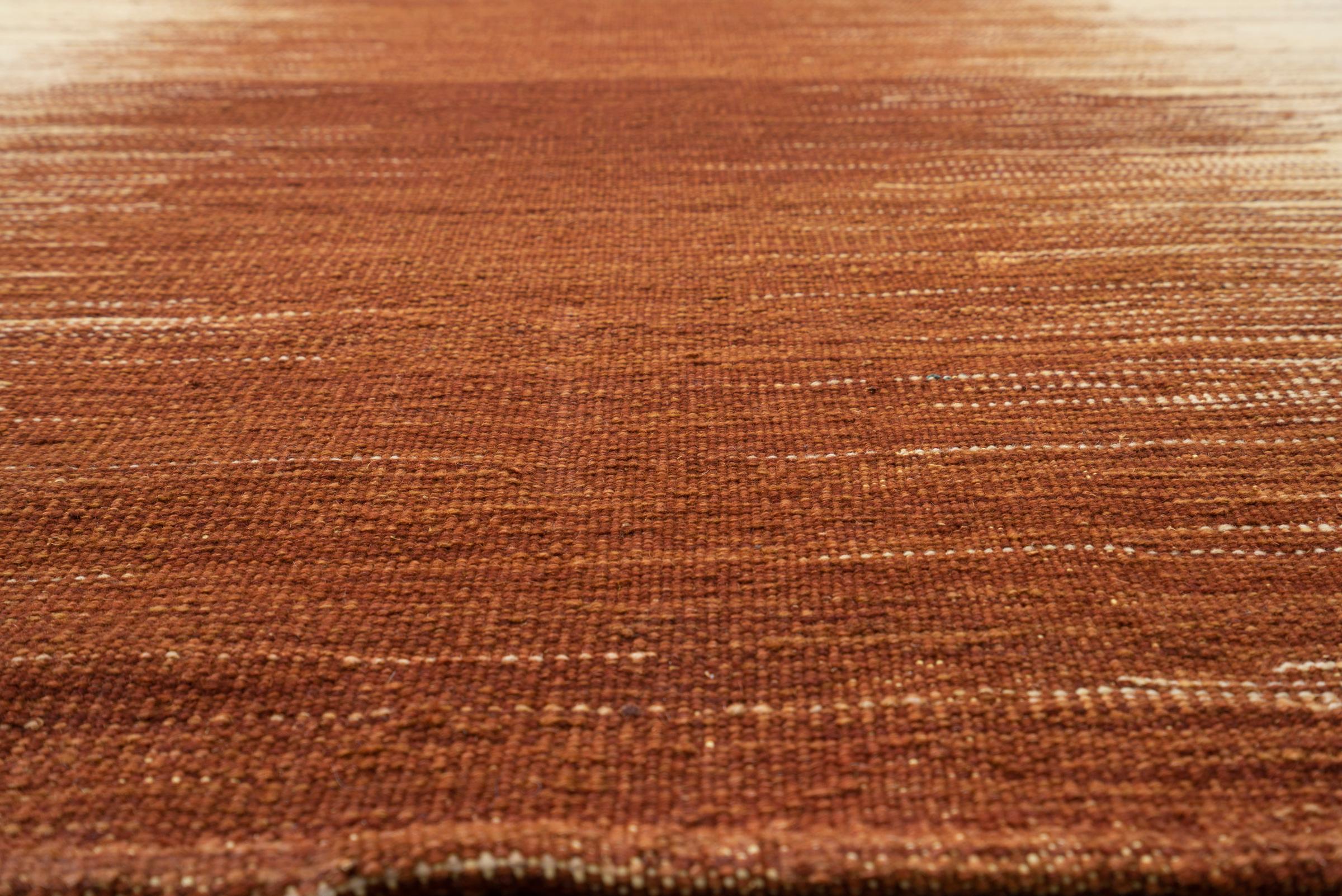 New Weave Fine Mazandaran Minimalist Sand Persian Kilim Runner