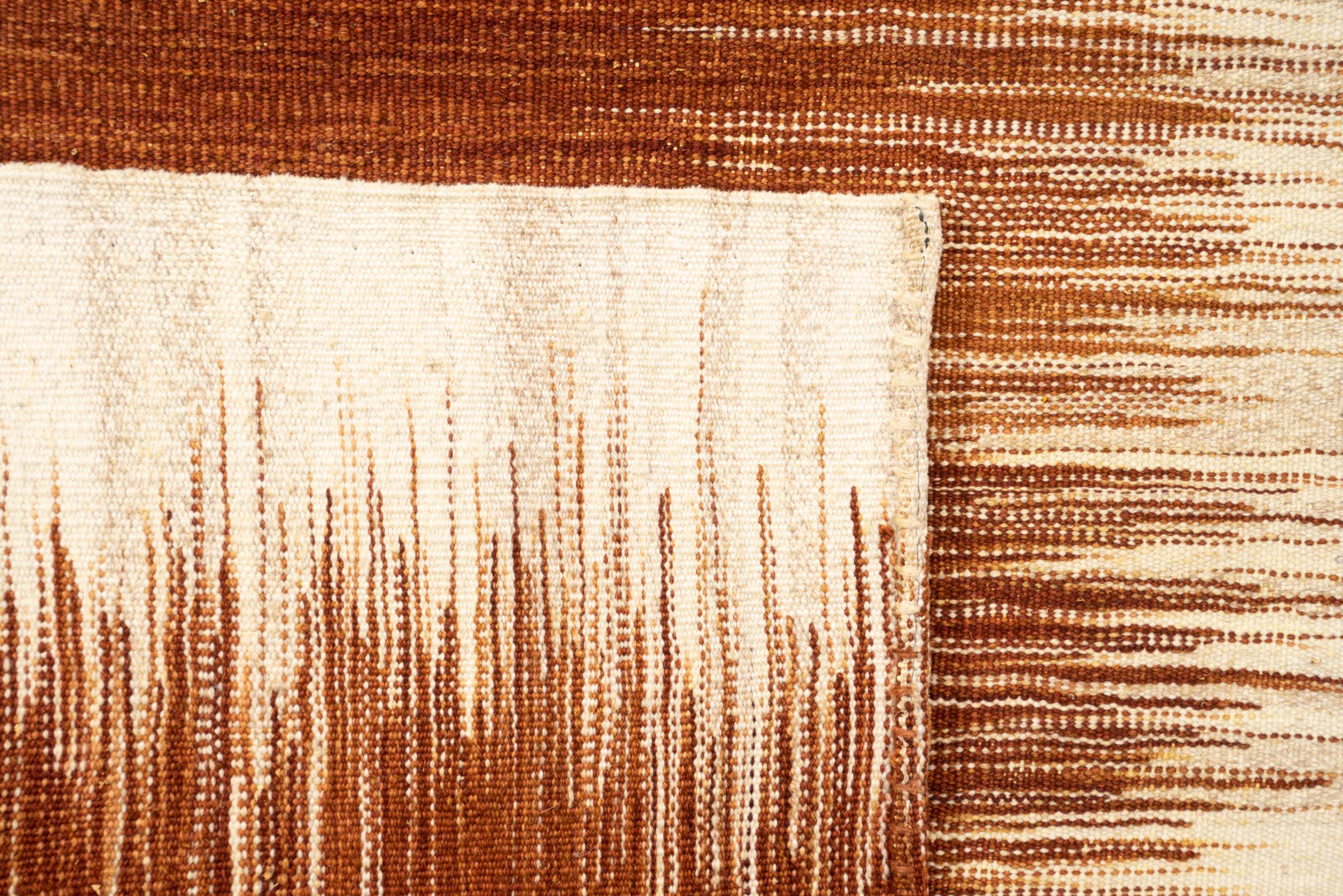 New Weave Fine Mazandaran Minimalist Sand Persian Kilim Runner