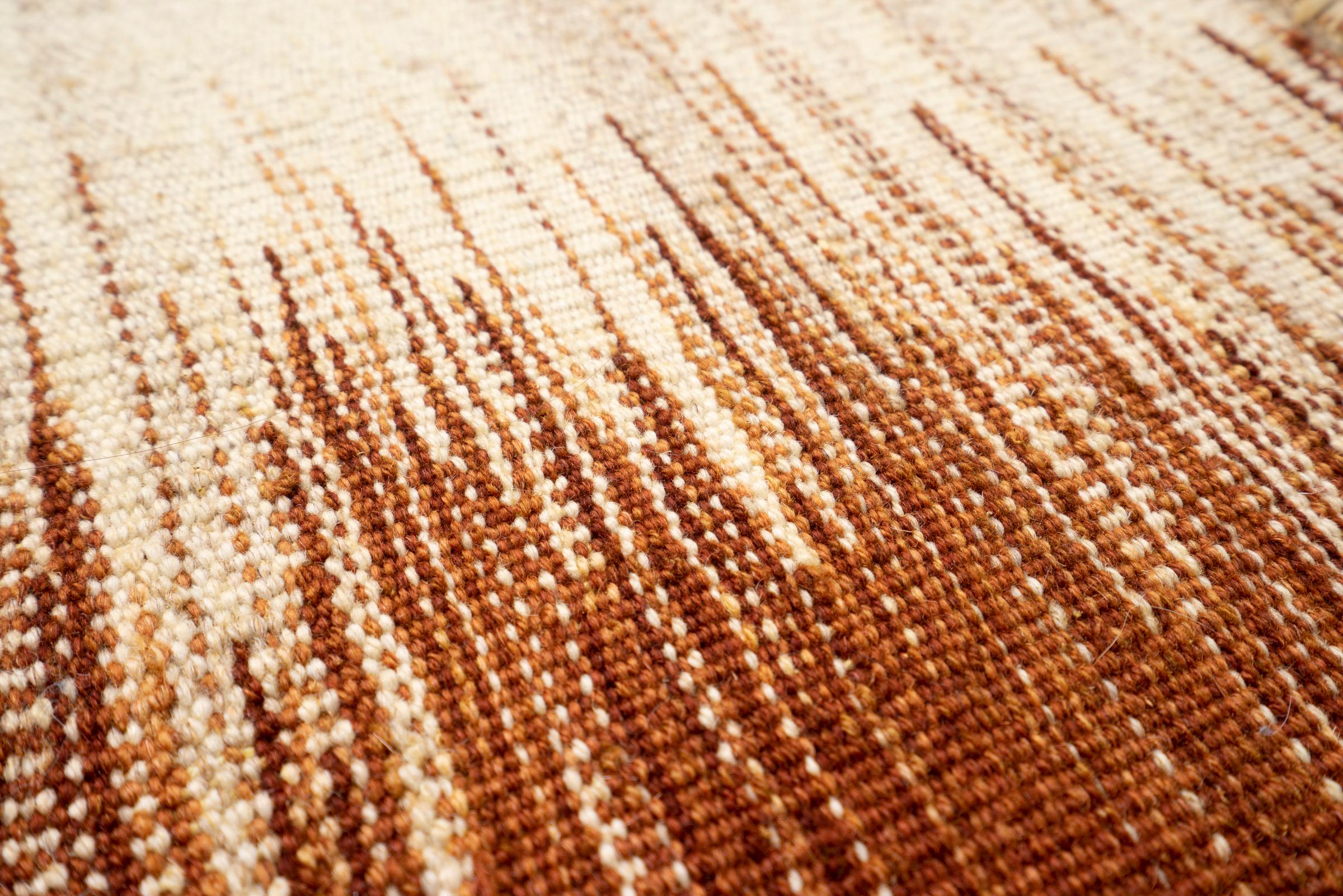 New Weave Fine Mazandaran Minimalist Sand Persian Kilim Runner