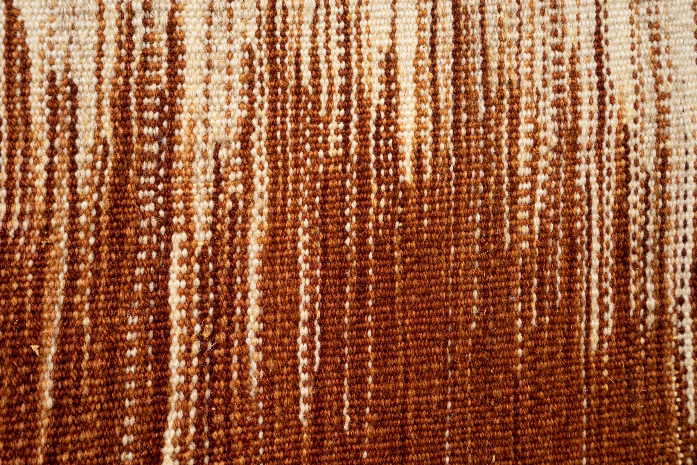 New Weave Fine Mazandaran Minimalist Sand Persian Kilim Runner