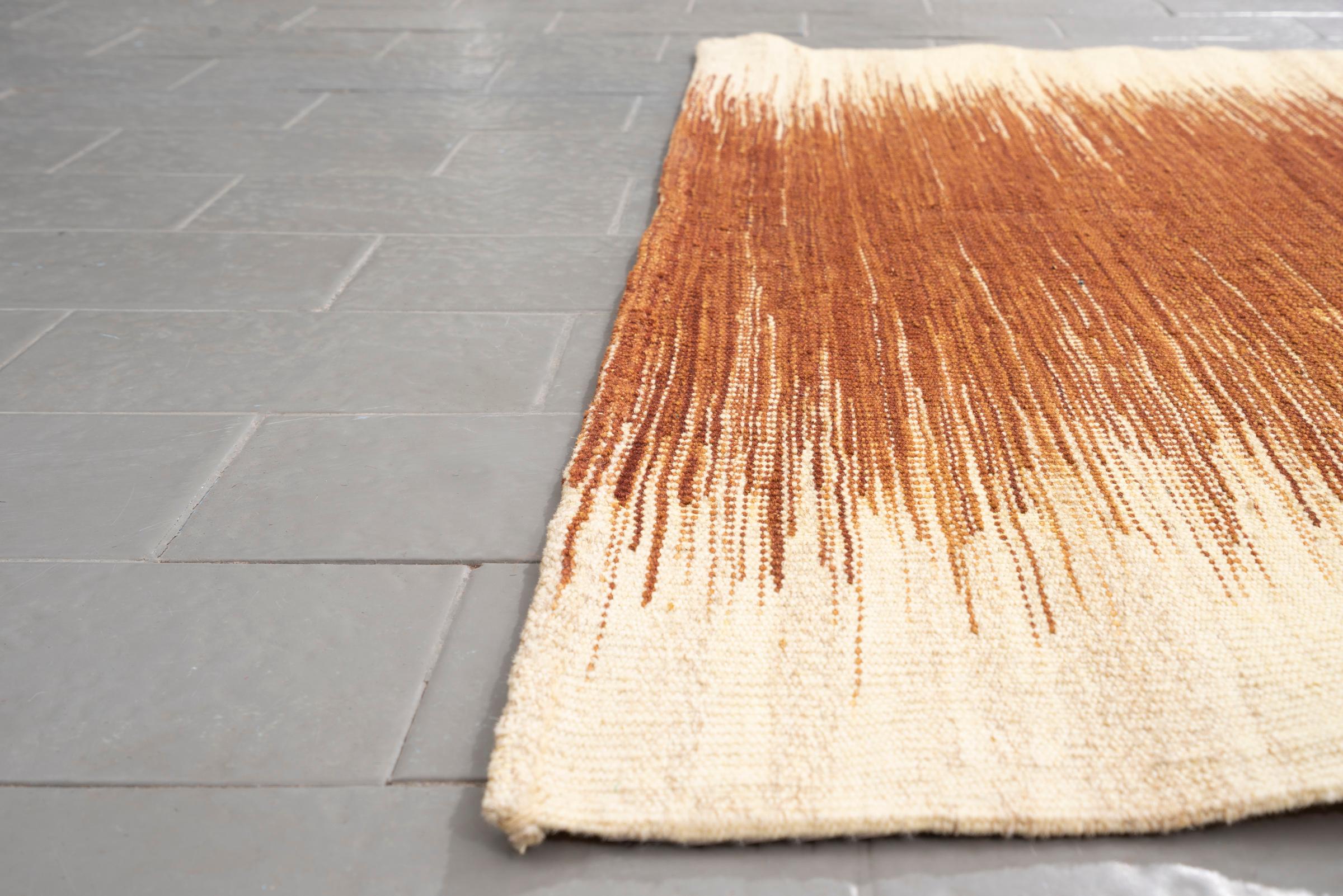 New Weave Fine Mazandaran Minimalist Sand Persian Kilim Runner