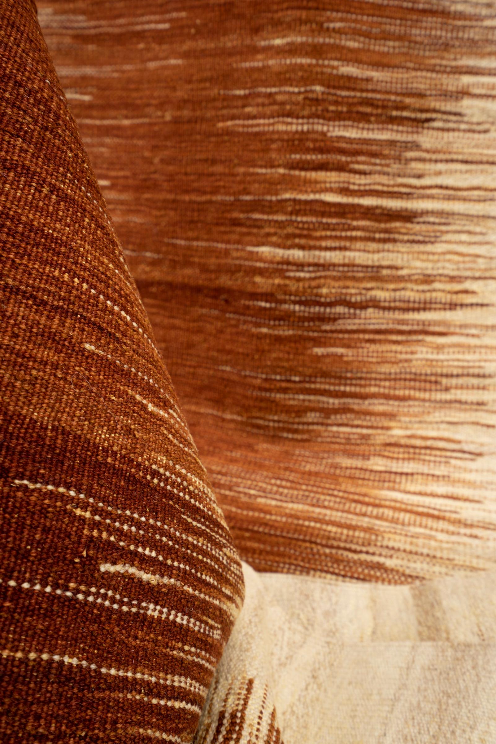 New Weave Fine Mazandaran Minimalist Sand Persian Kilim Runner