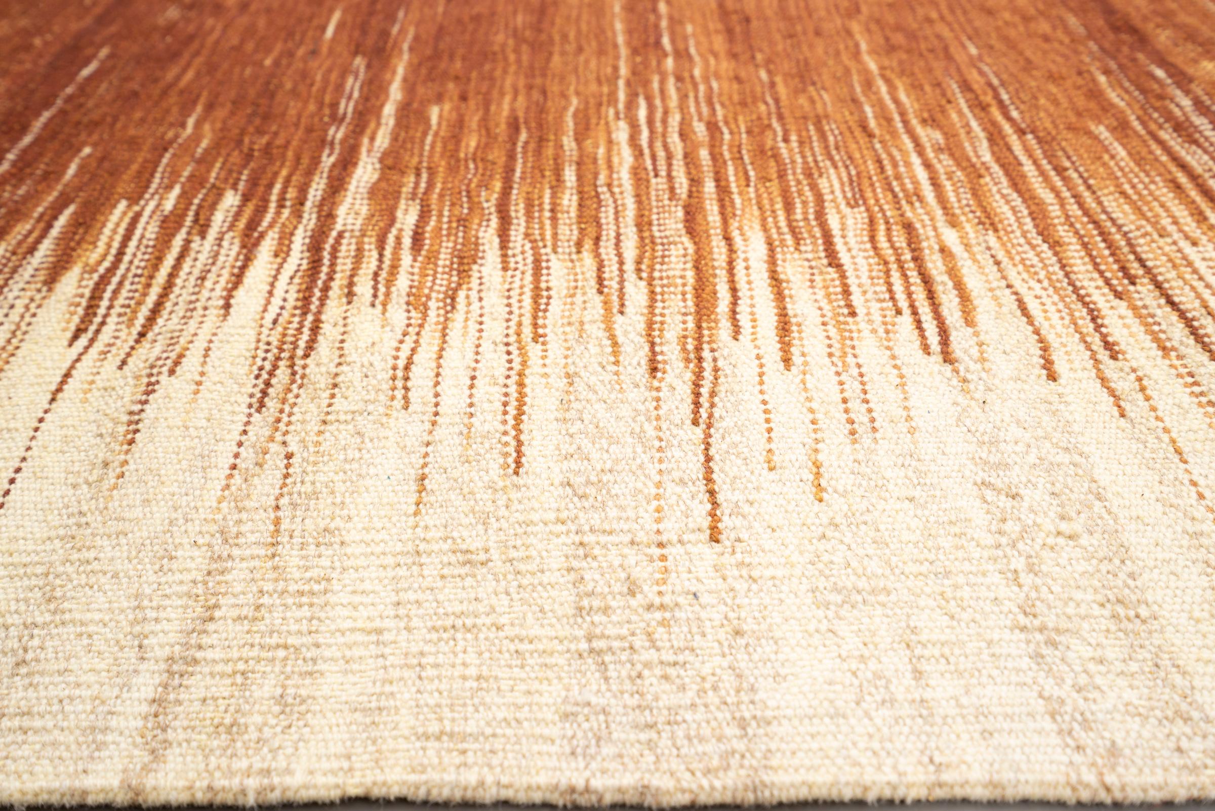 New Weave Fine Mazandaran Minimalist Sand Persian Kilim Runner
