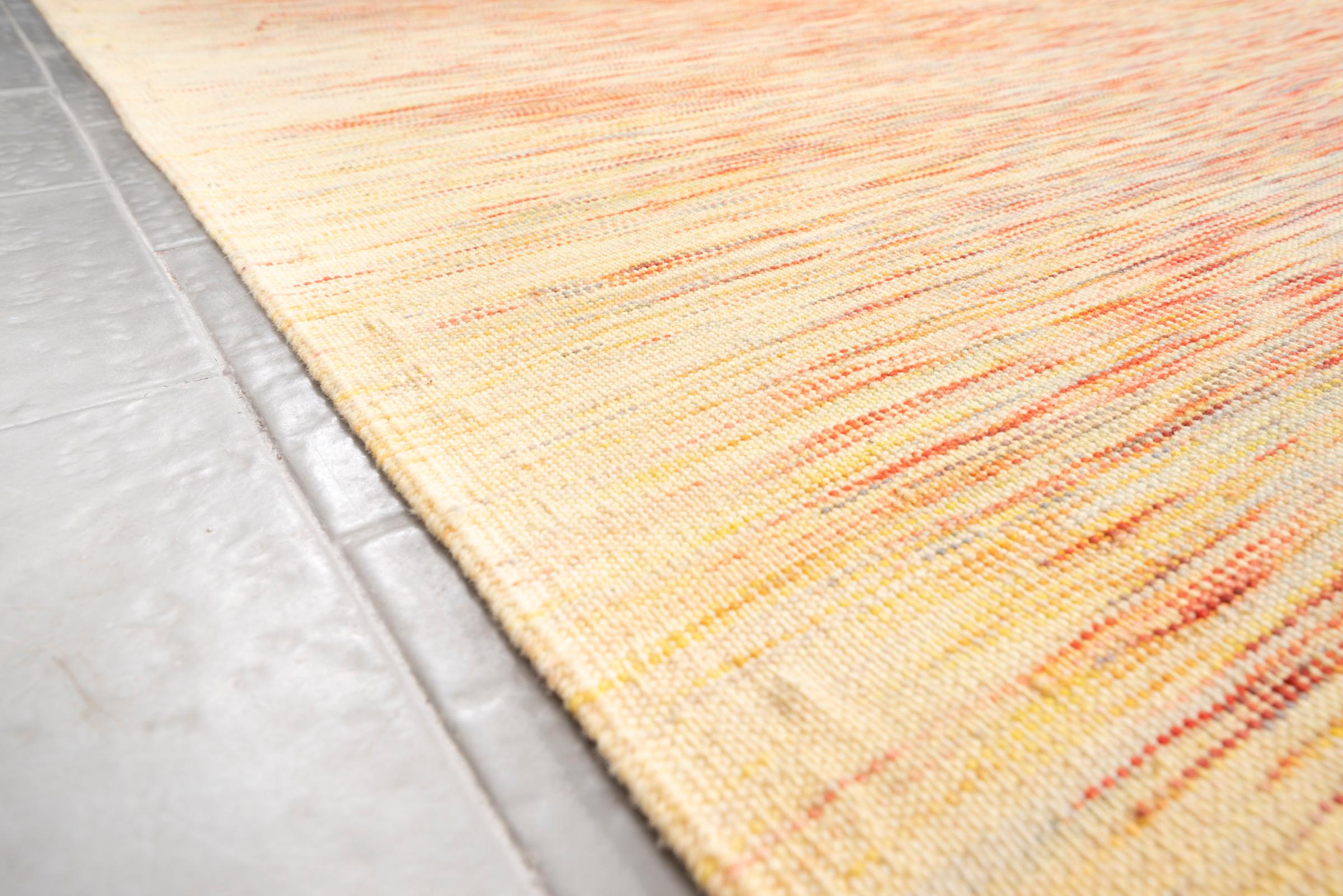 New Weave Fine Mazandaran Minimalist Sunrise Persian Kilim Runner