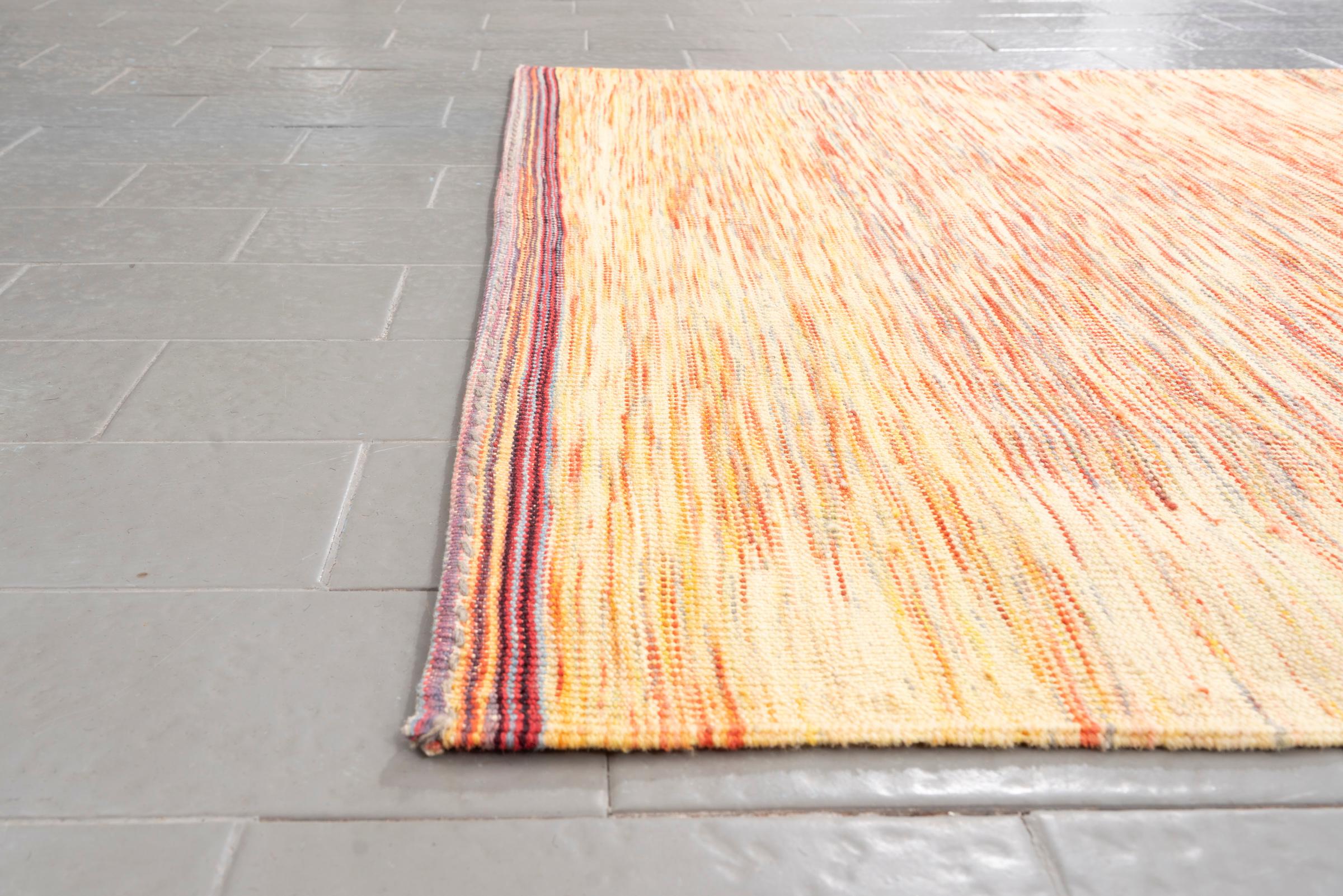 New Weave Fine Mazandaran Minimalist Sunrise Persian Kilim Runner