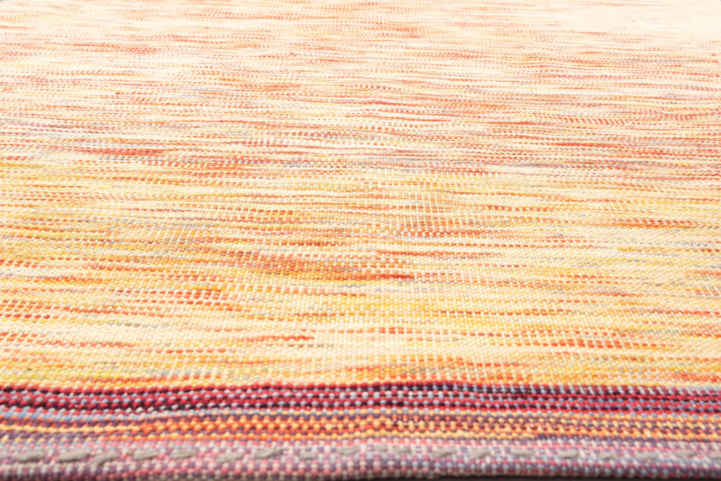 New Weave Fine Mazandaran Minimalist Sunrise Persian Kilim Runner