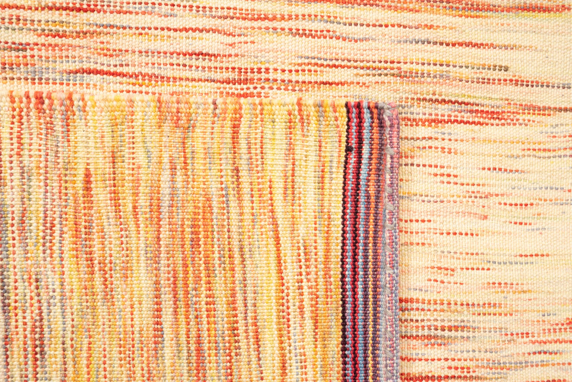 New Weave Fine Mazandaran Minimalist Sunrise Persian Kilim Runner