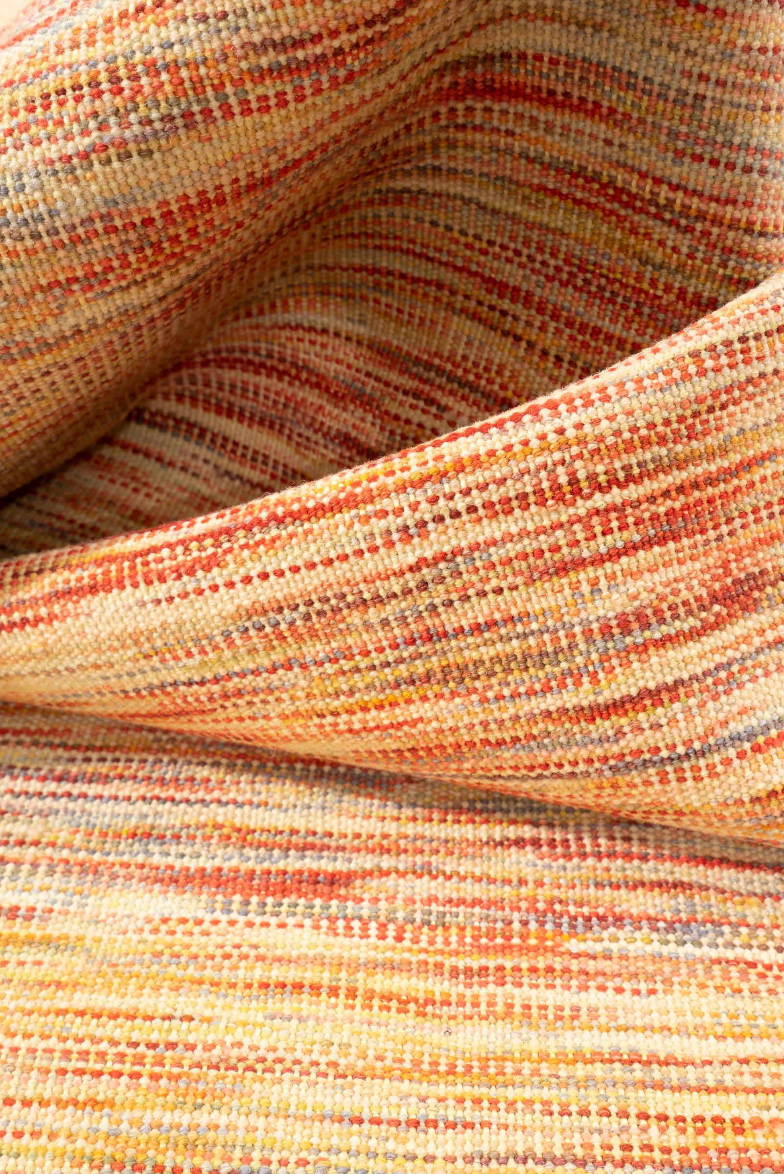 New Weave Fine Mazandaran Minimalist Sunrise Persian Kilim Runner