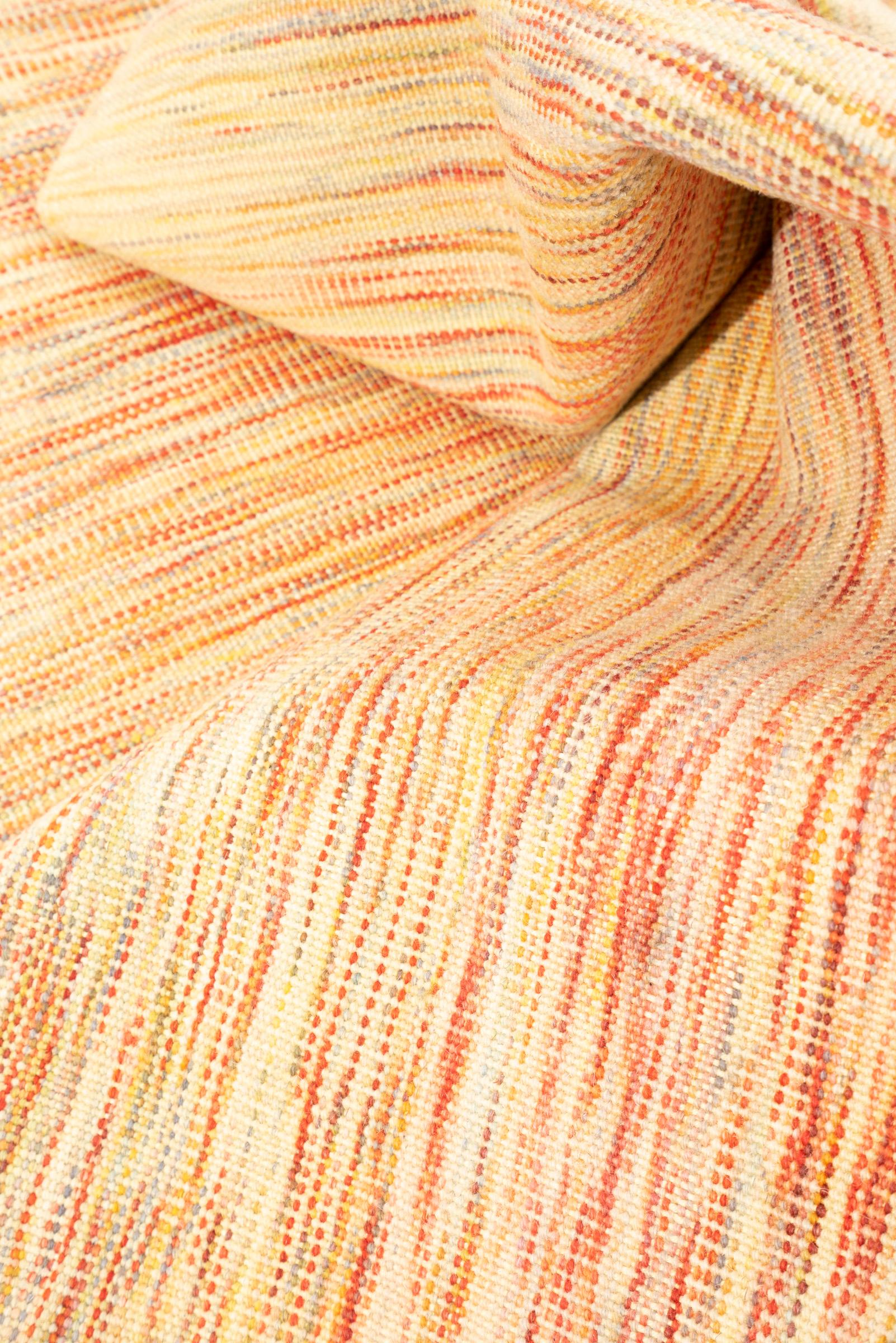 New Weave Fine Mazandaran Minimalist Sunrise Persian Kilim Runner