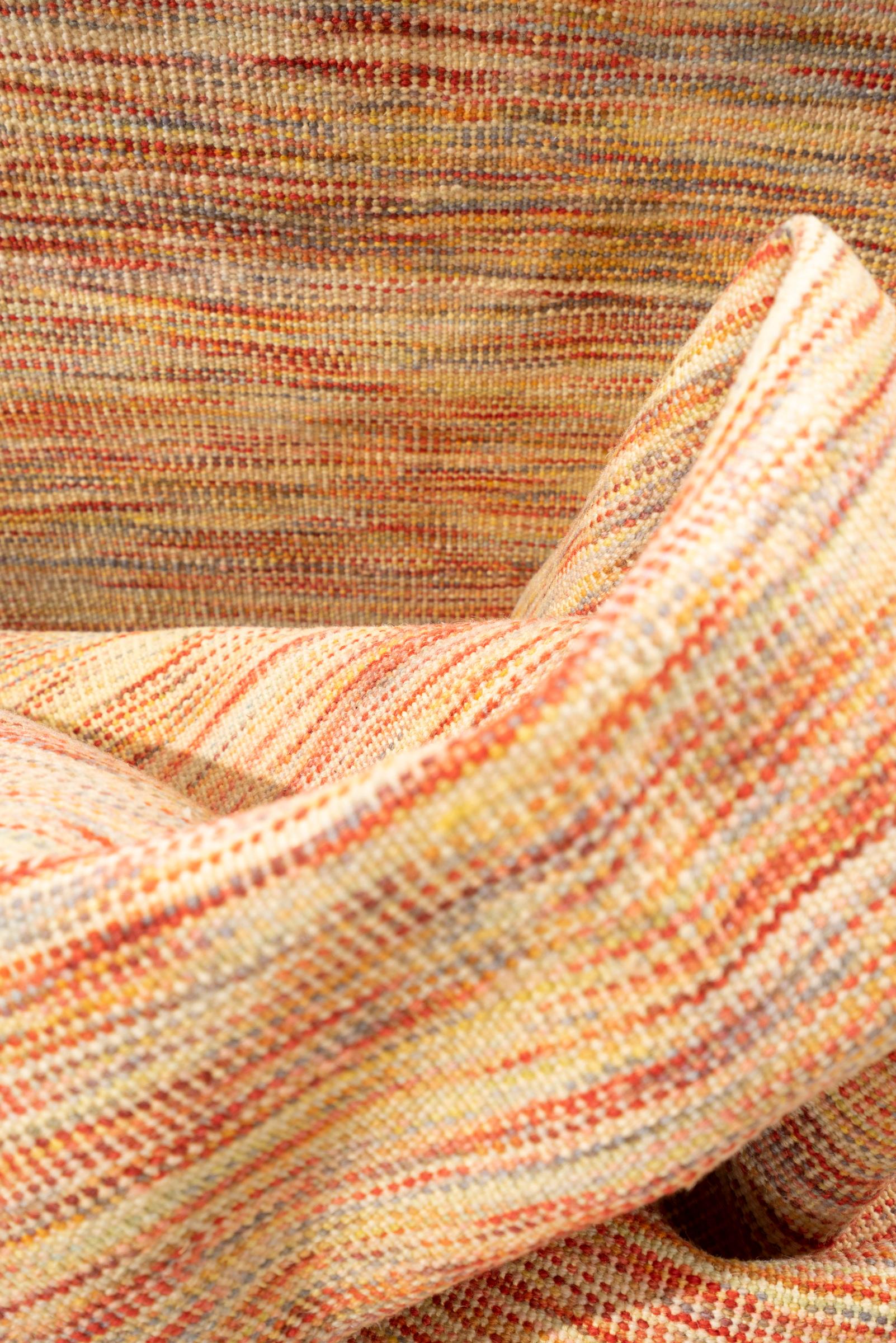 New Weave Fine Mazandaran Minimalist Sunrise Persian Kilim Runner