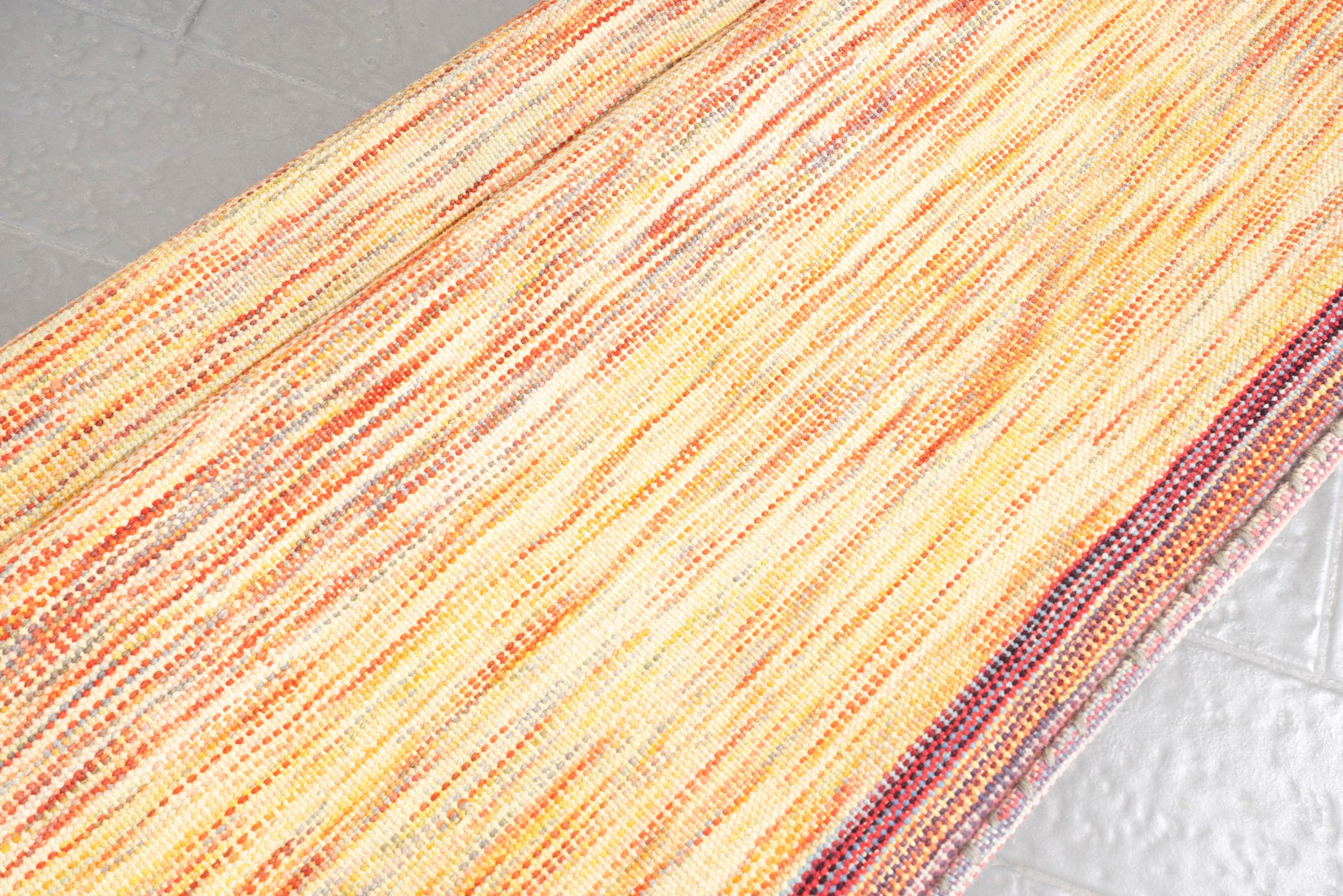 New Weave Fine Mazandaran Minimalist Sunrise Persian Kilim Runner