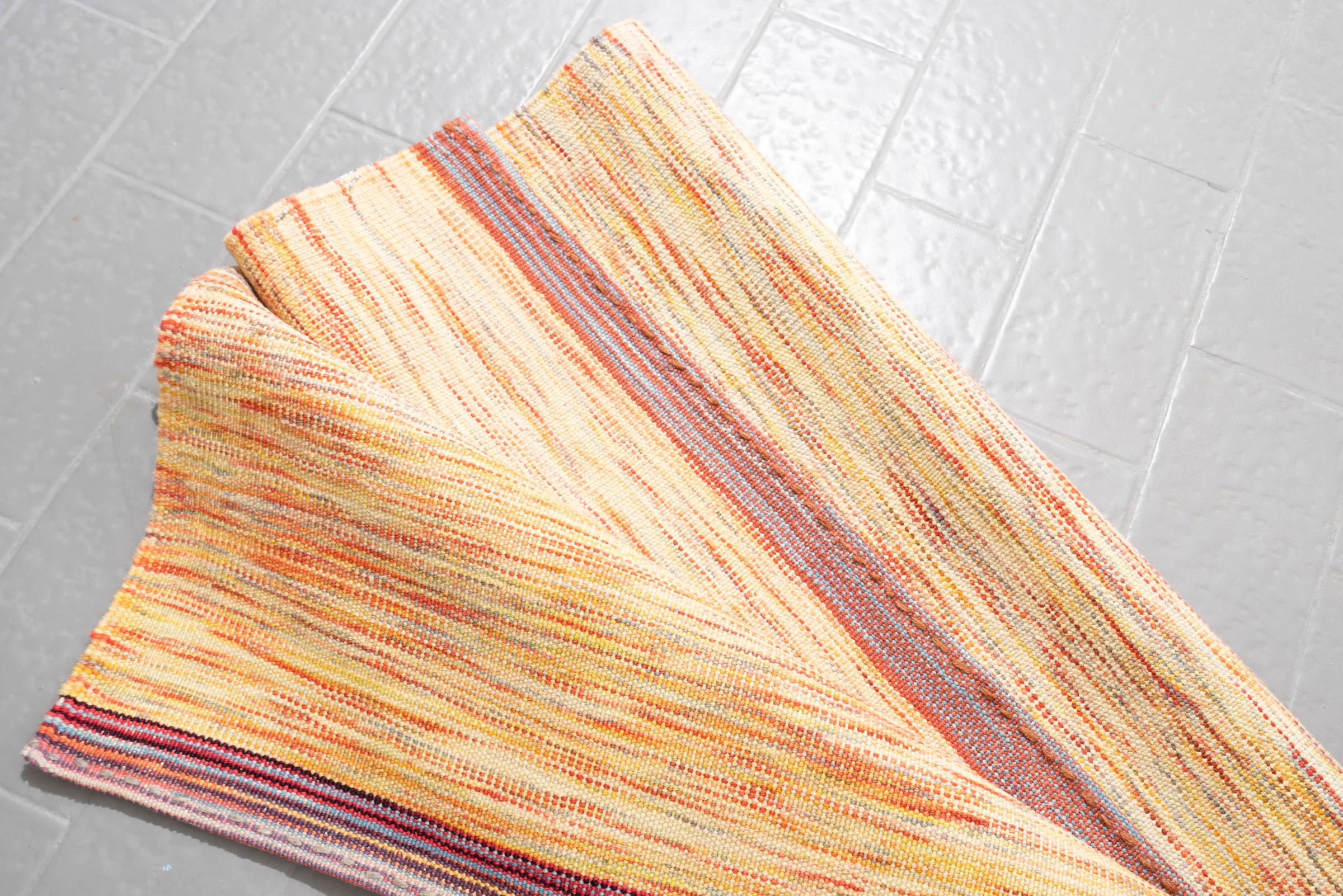 New Weave Fine Mazandaran Minimalist Sunrise Persian Kilim Runner