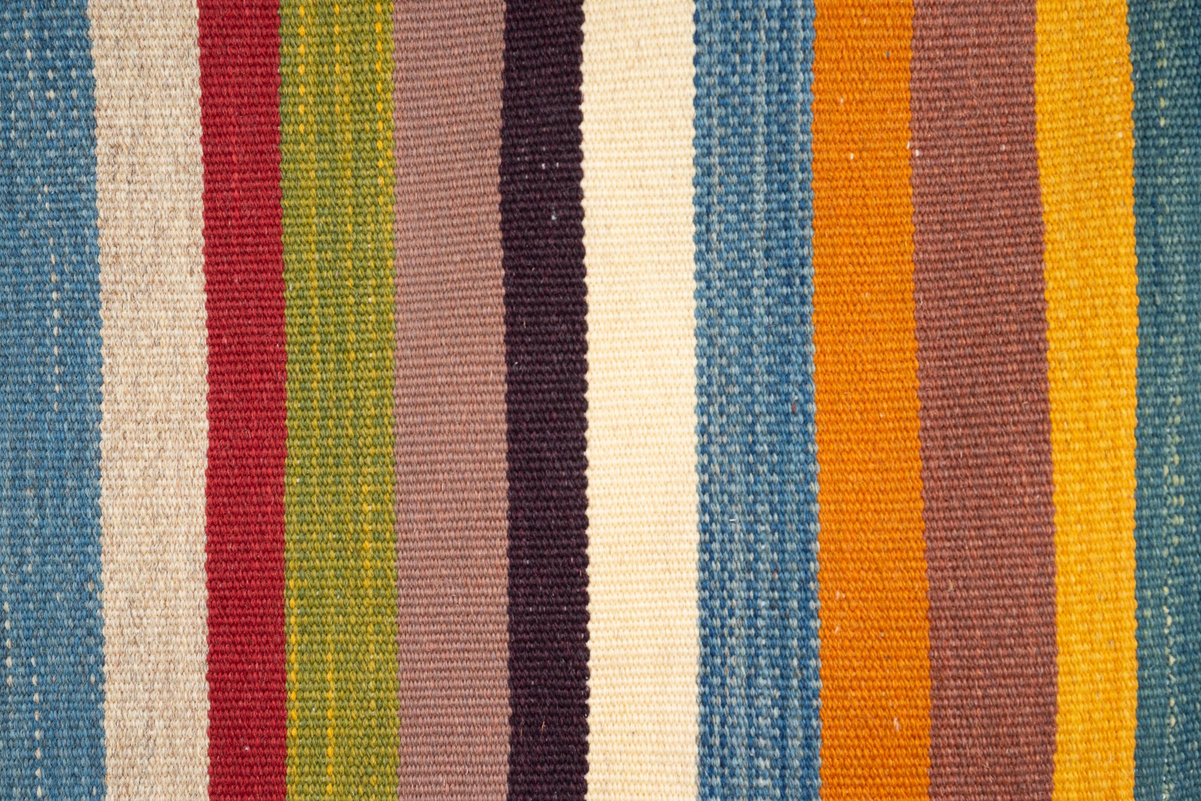 New Weave Fine Mazandaran Minimalist Stripes Persian Kilim Rug