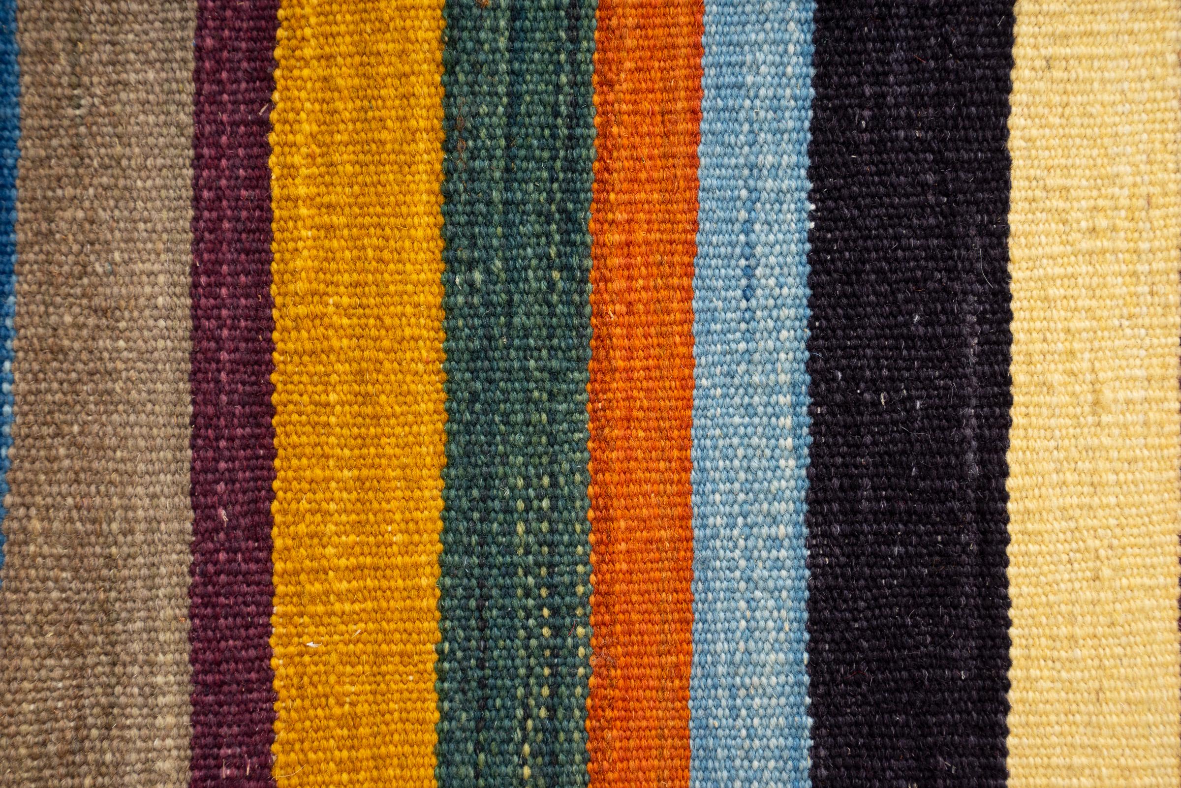 New Weave Fine Mazandaran Minimalist Stripes Persian Kilim Runner