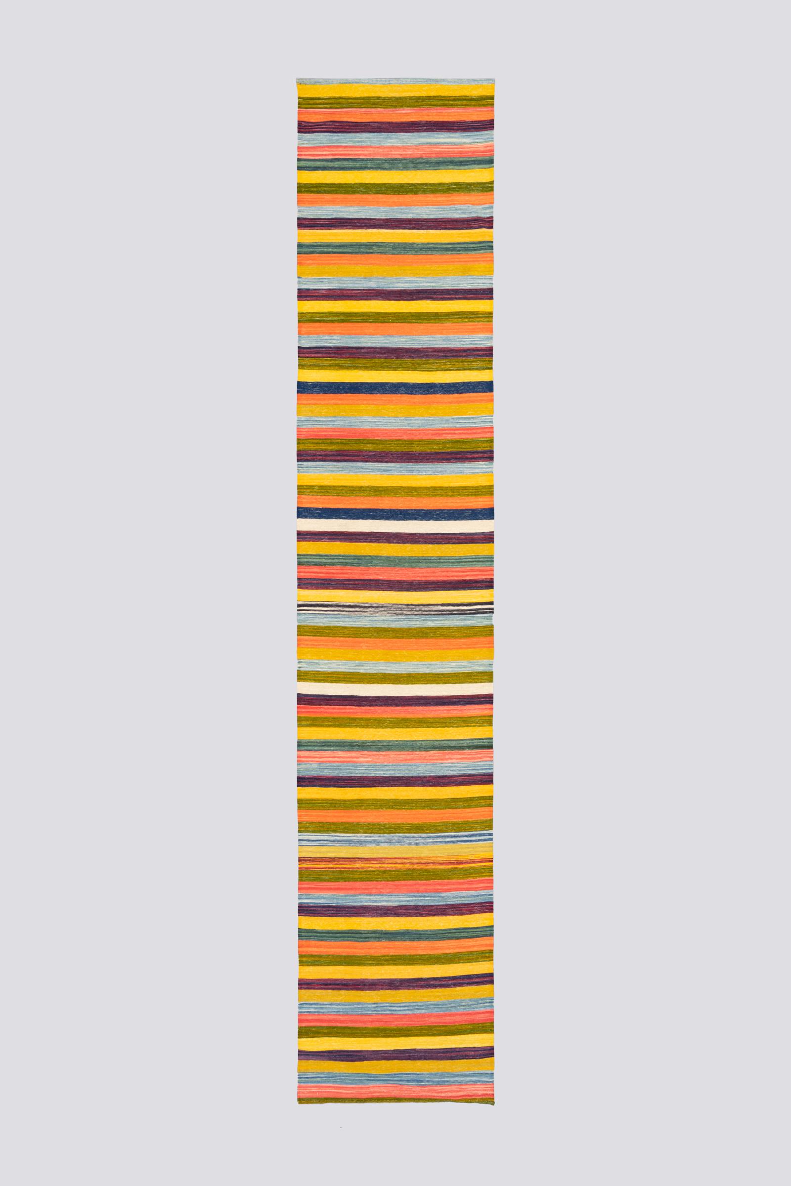 New Weave Mazandaran Minimalist Stripes Fine Kilim Runner 3SQM