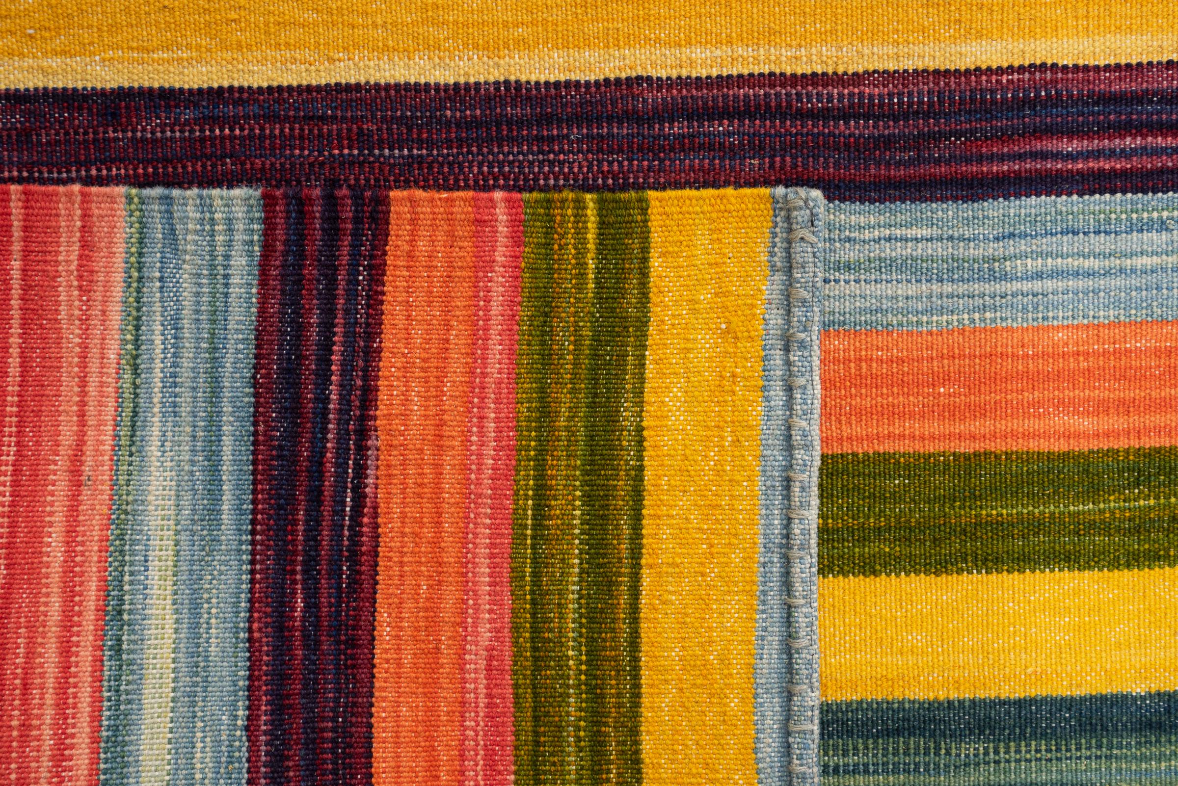New Weave Fine Mazandaran Minimalist Stripes Persian Kilim Runner