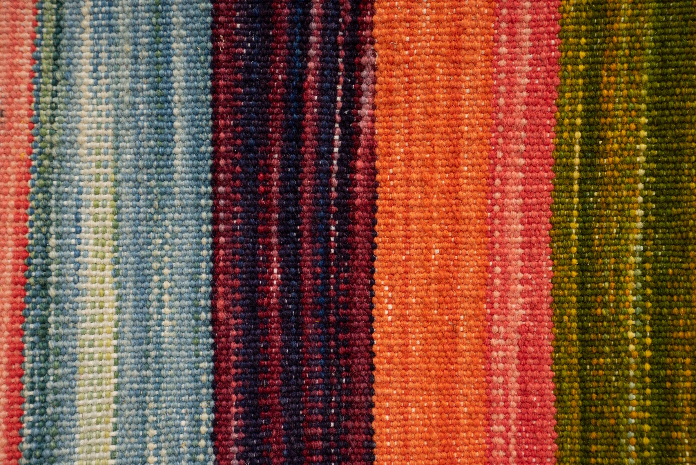 New Weave Fine Mazandaran Minimalist Stripes Persian Kilim Runner