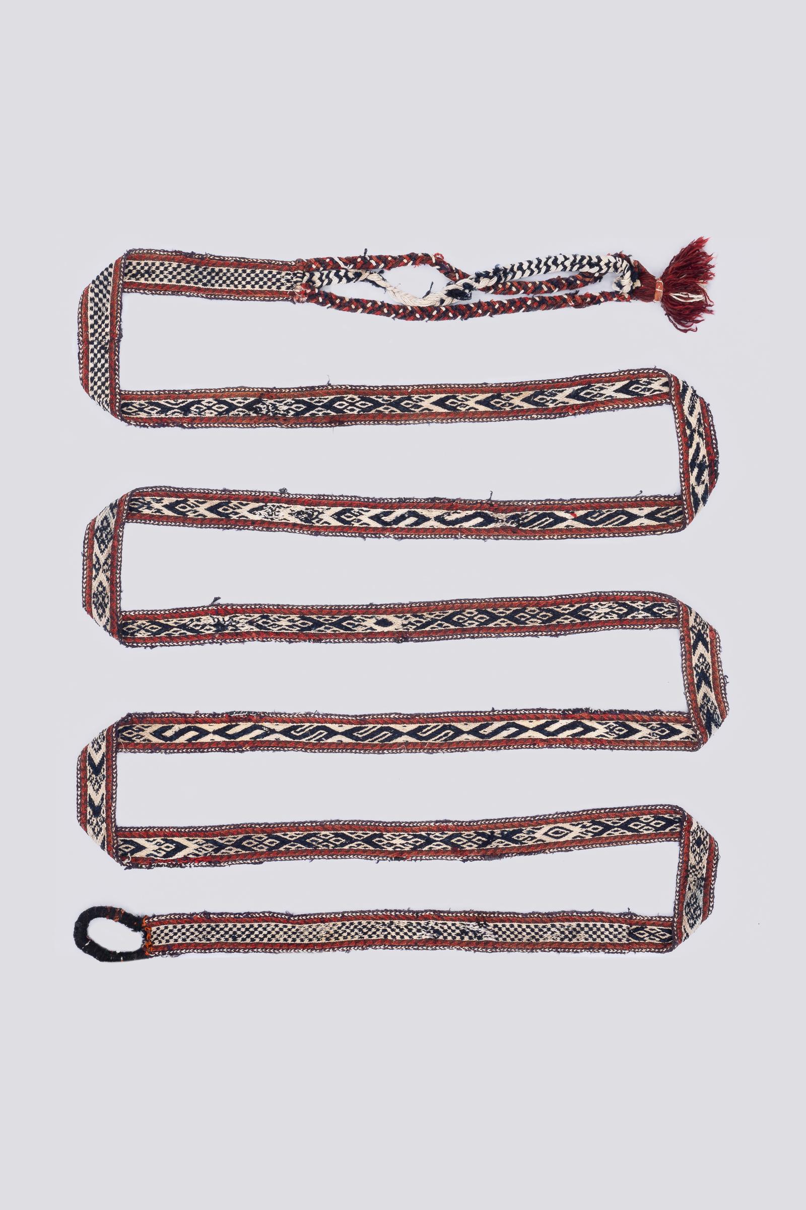 Antique Afshar Black Nomadic Ribbon