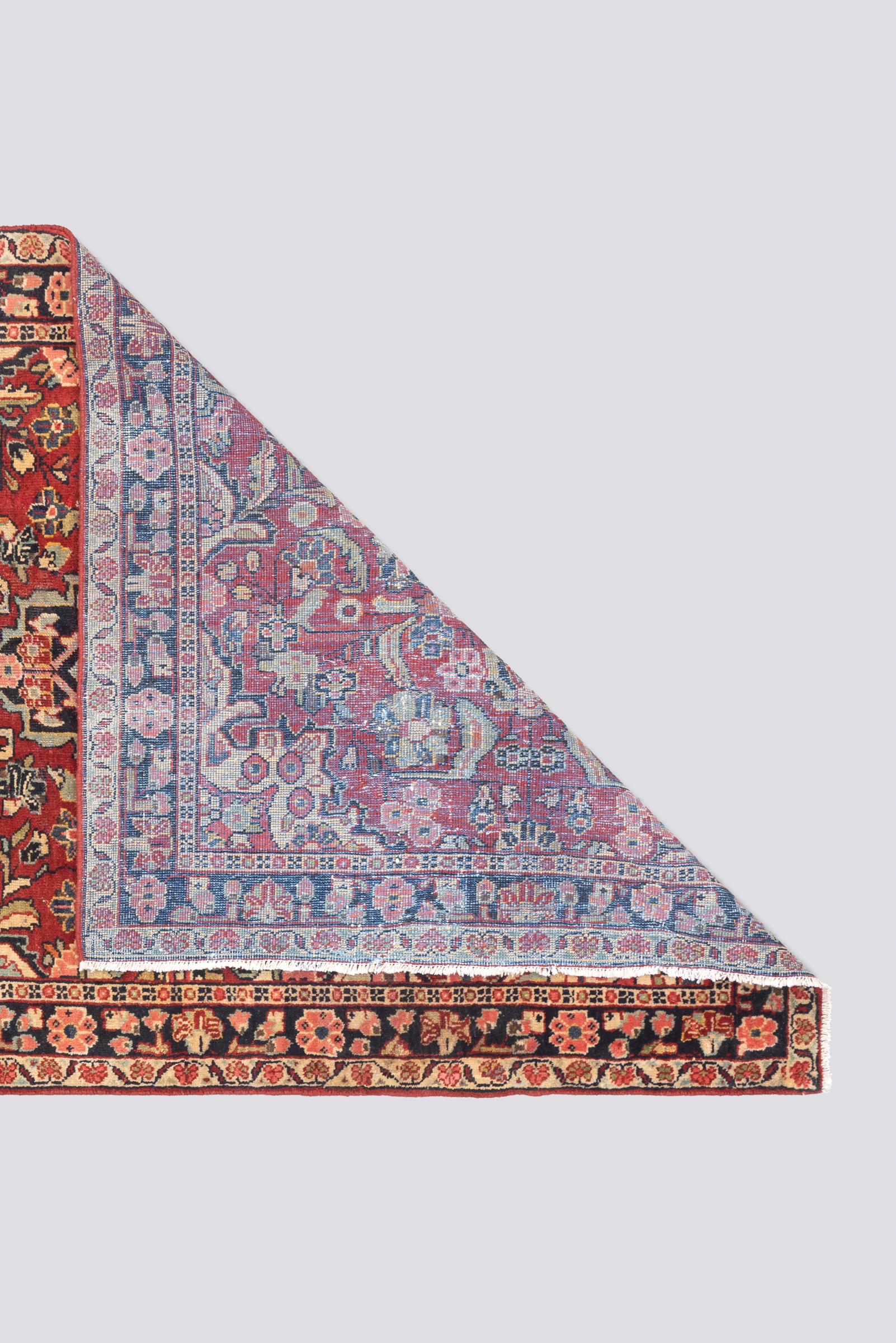 Antique Moshkabad Lachak Toranj Persian Rug