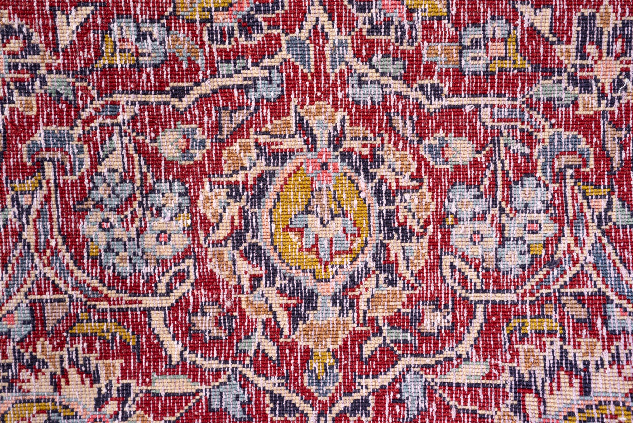 Vintage Fine Kashan Navy Lachak Toranj Persian Rug