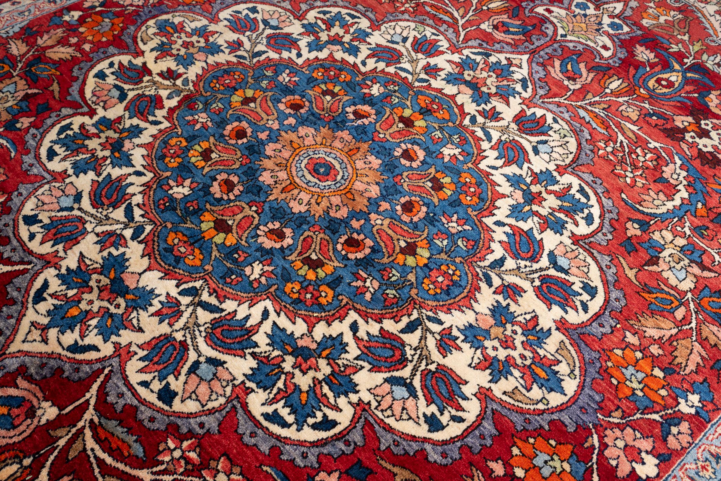Antique Bakhtiari Lachak Toranj Persian Rug