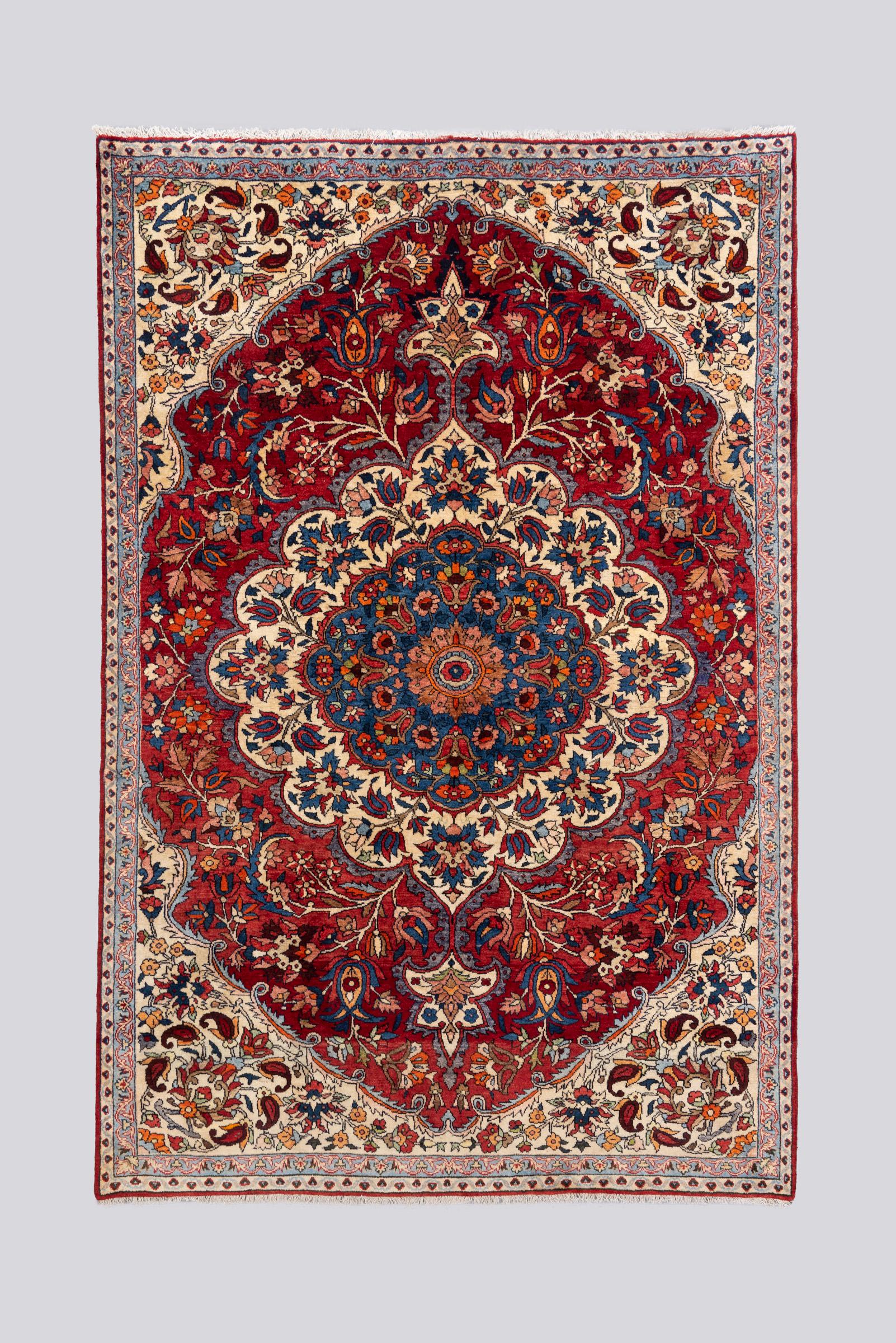 Antique Bakhtiari Lachak Toranj Carpet 6.2SQM