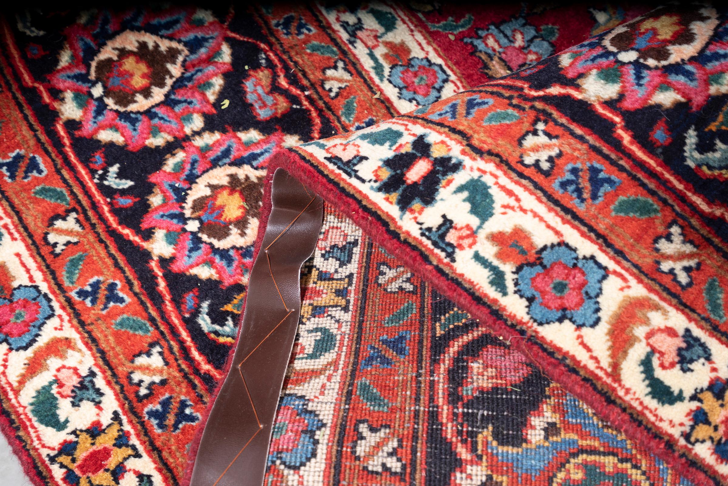 Mashhad Maroon Floral Lachak Toranj Persian Rug