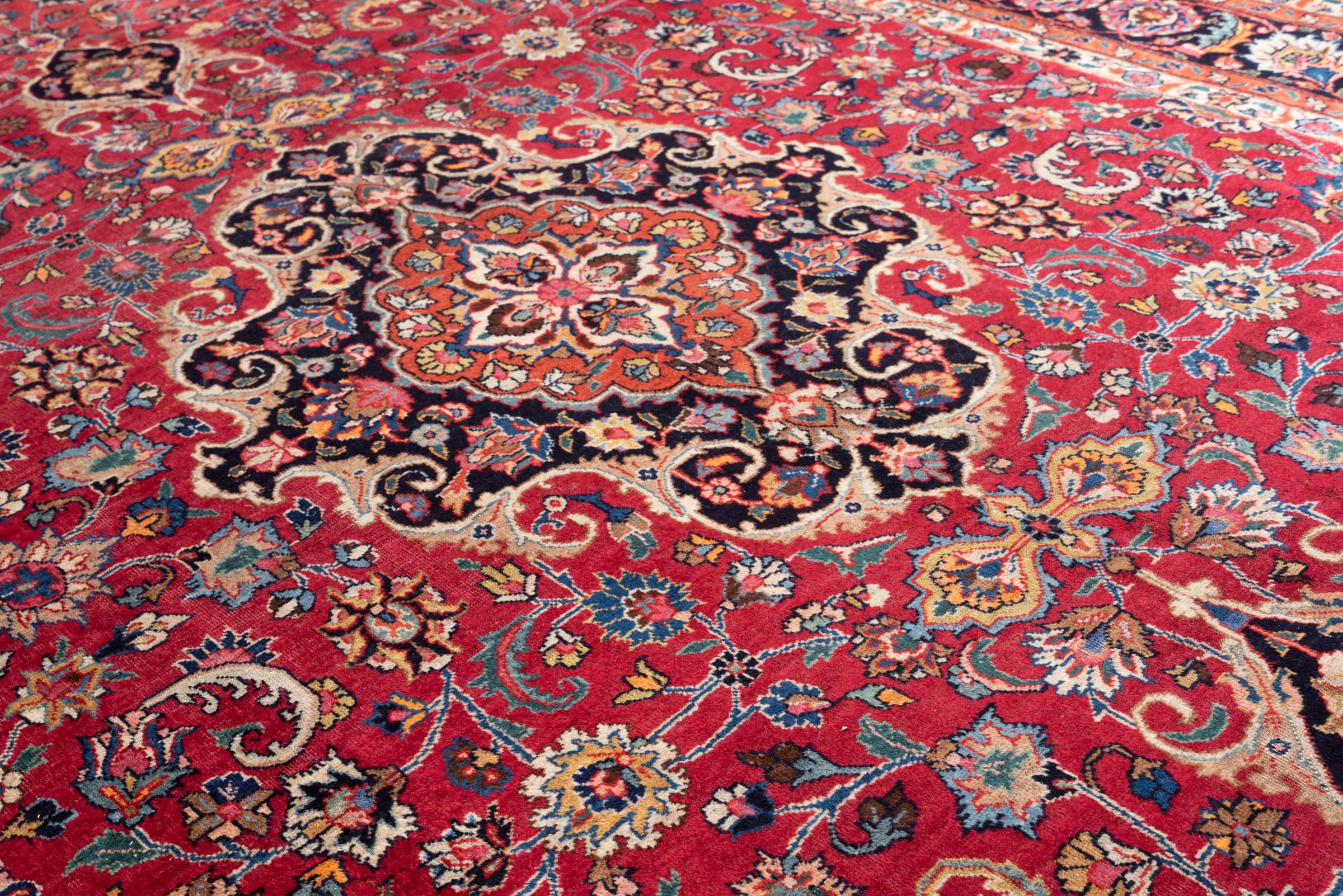 Mashhad Maroon Floral Lachak Toranj Persian Rug