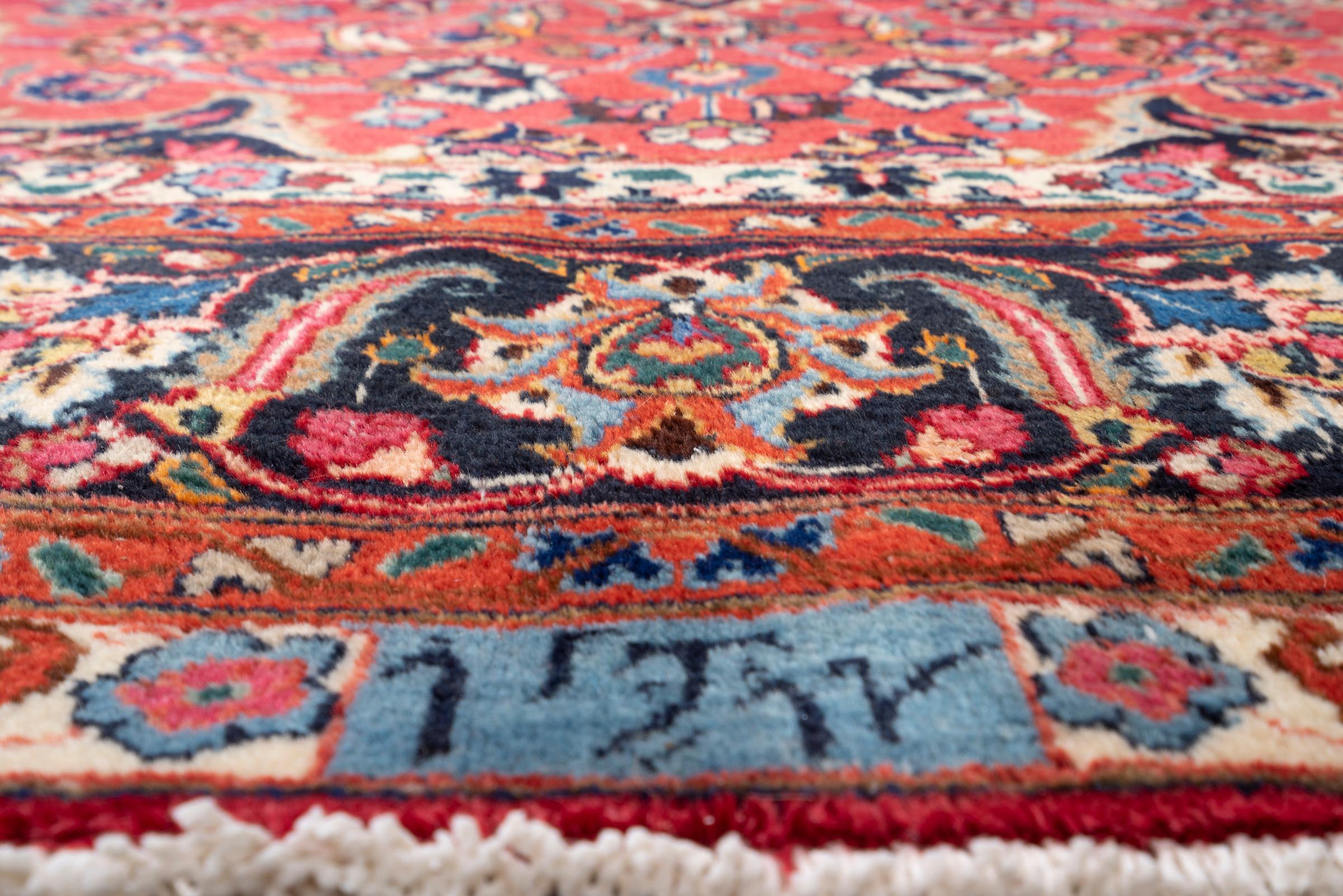 Mashhad Maroon Floral Lachak Toranj Persian Rug