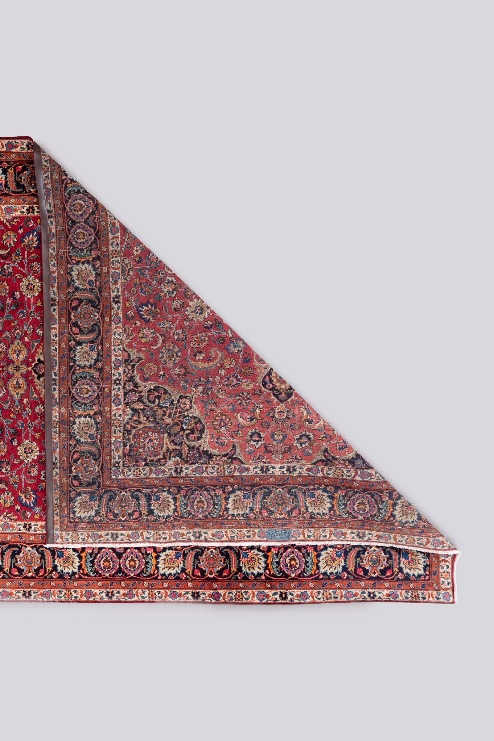 Mashhad Maroon Floral Lachak Toranj Persian Rug