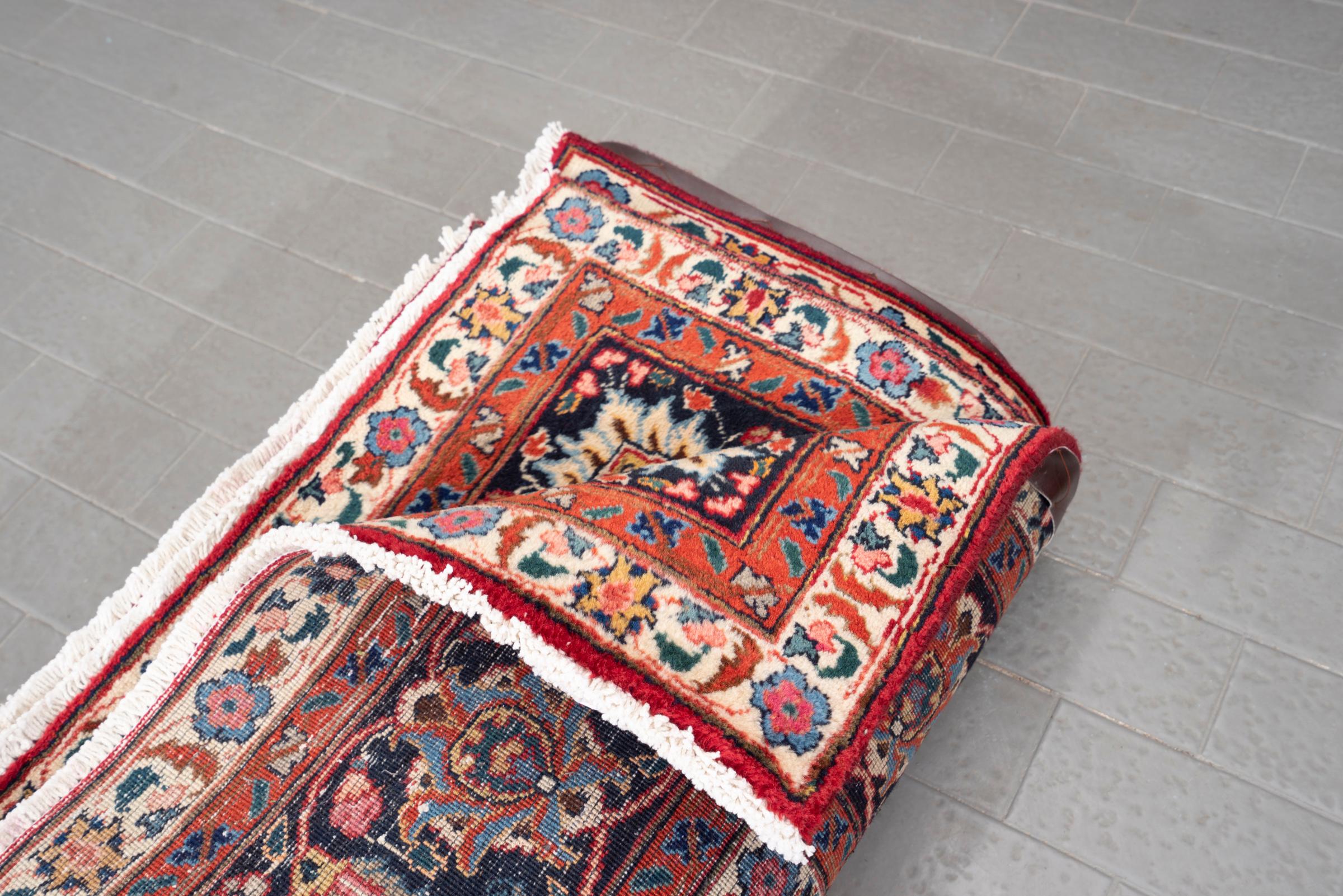 Mashhad Maroon Floral Lachak Toranj Persian Rug