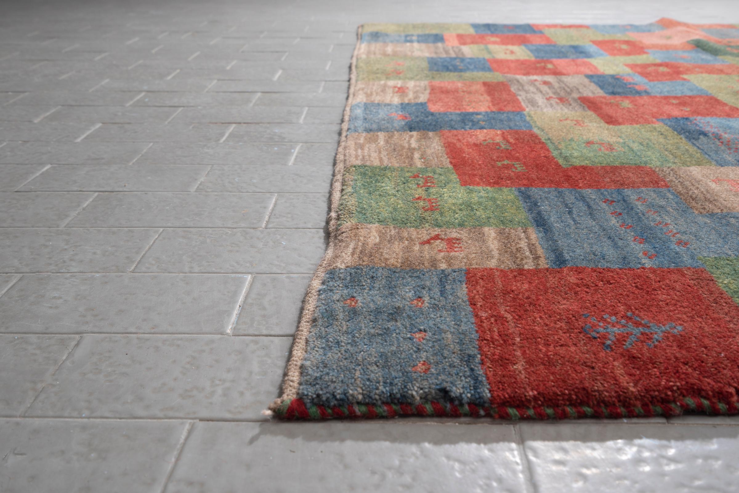 Contemporary Qashqai Fields Of Fars Persian Gabbeh Rug