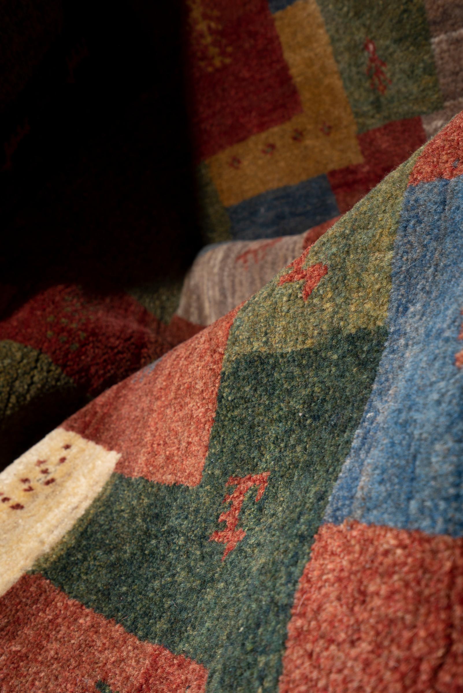 Contemporary Qashqai Fields Of Fars Persian Gabbeh Rug