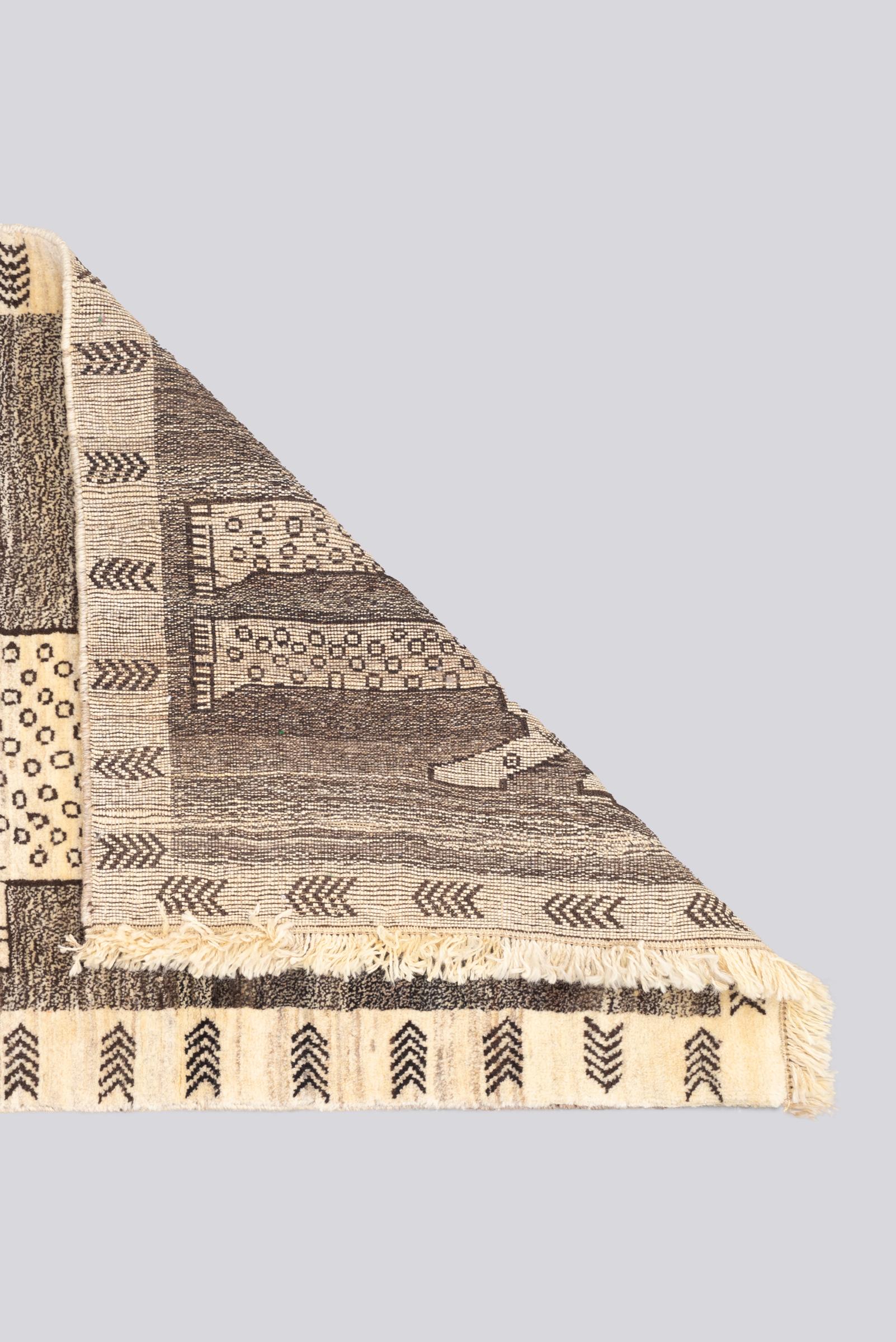 New Weave Qashqai Stone Lion (Shir Sangi) Persian Gabbeh Rug