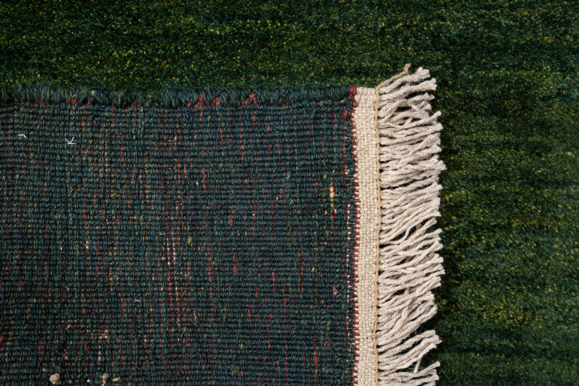 New Weave Qashqai Lori plain Green Persian Rug