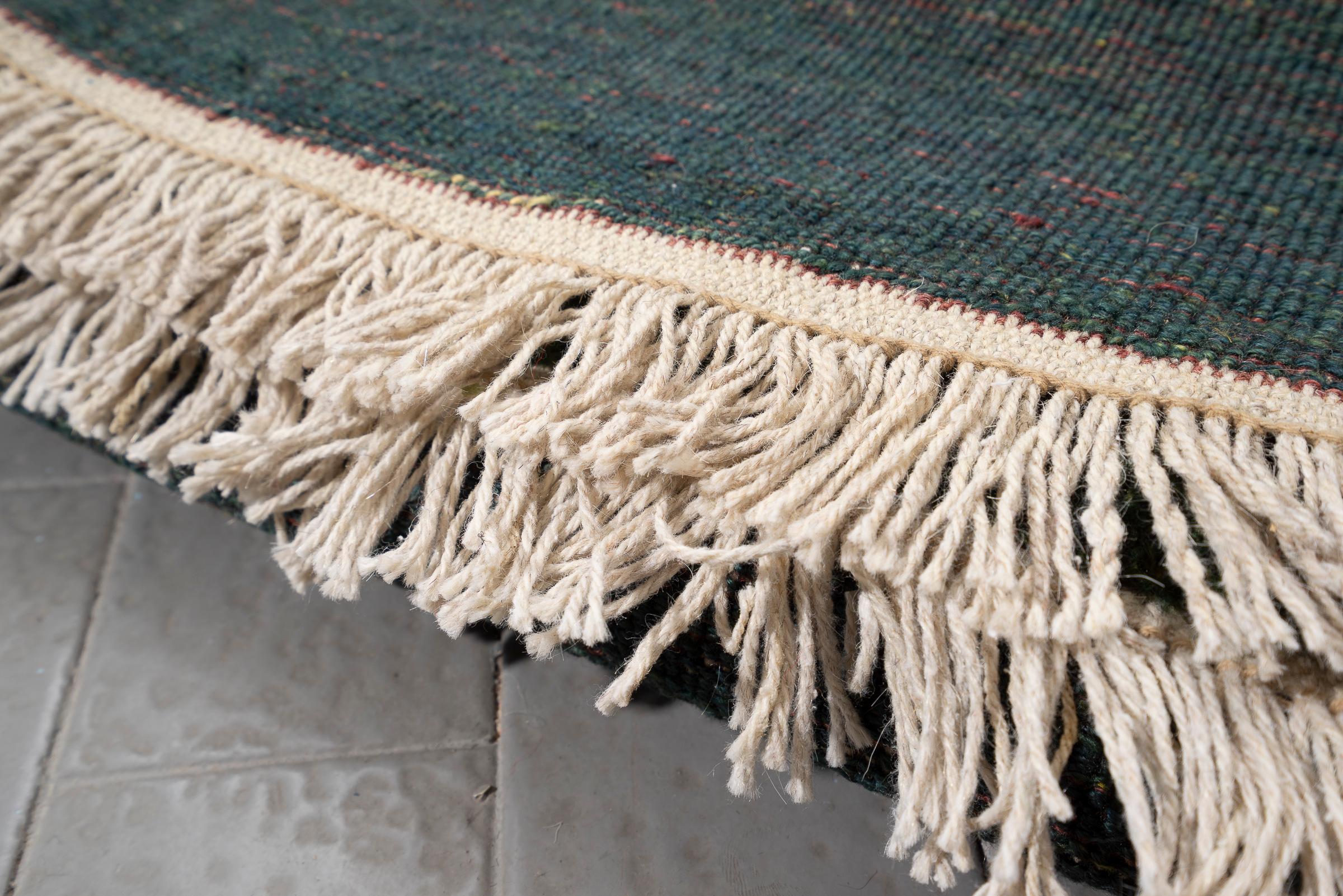 New Weave Qashqai Lori plain Green Persian Rug
