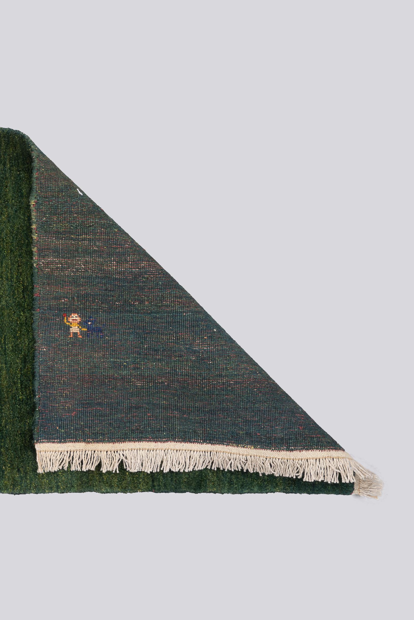 New Weave Qashqai Lori plain Green Persian Rug