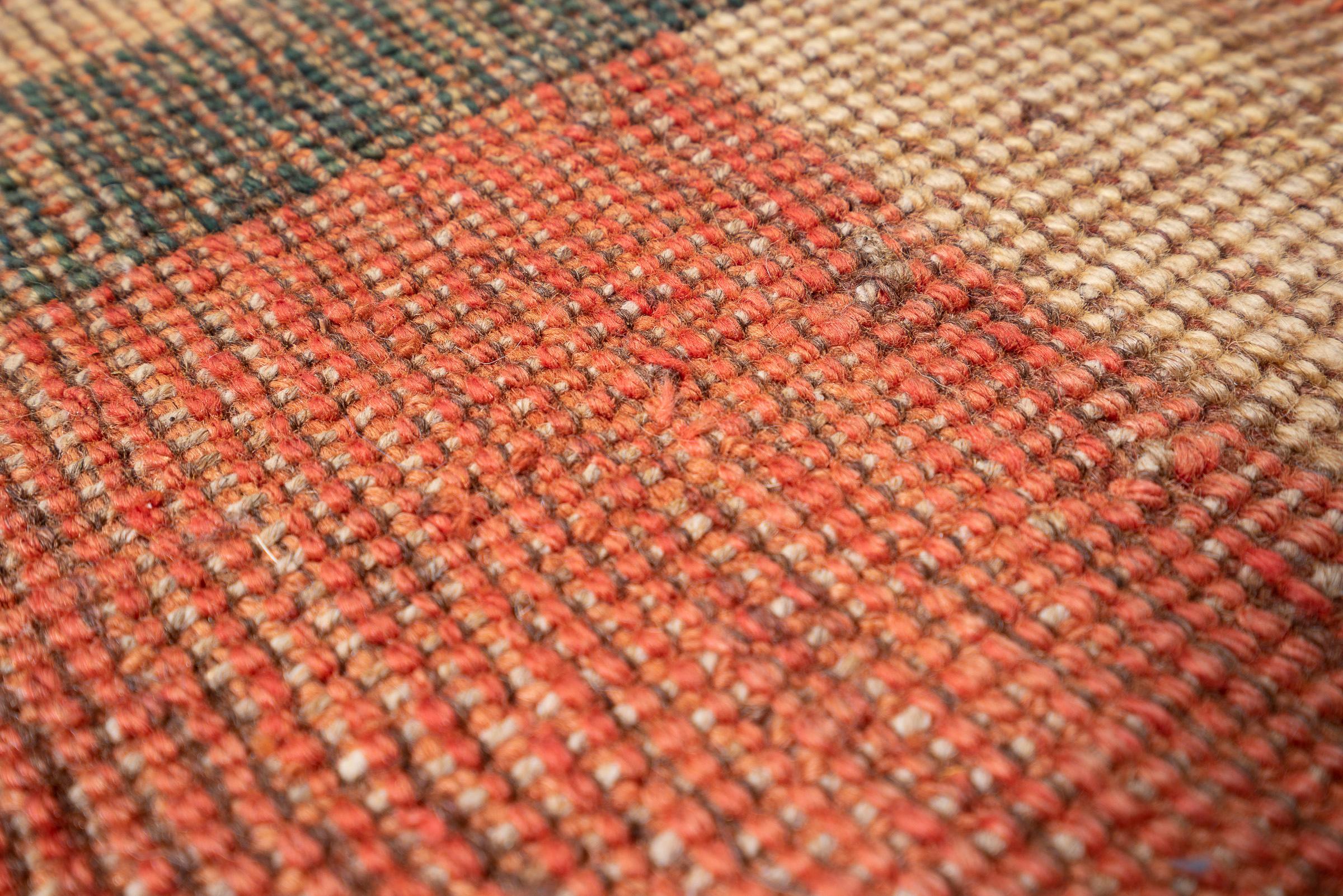 Vintage Qashqai Blue Fields Persian Gabbeh Rug