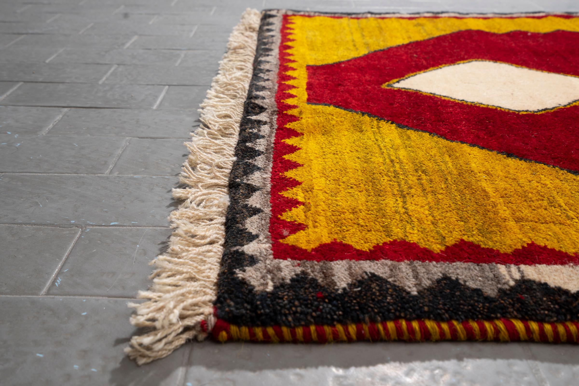 New Weave Qashqai Labmanloo Yellow Persian Gabbeh Rug