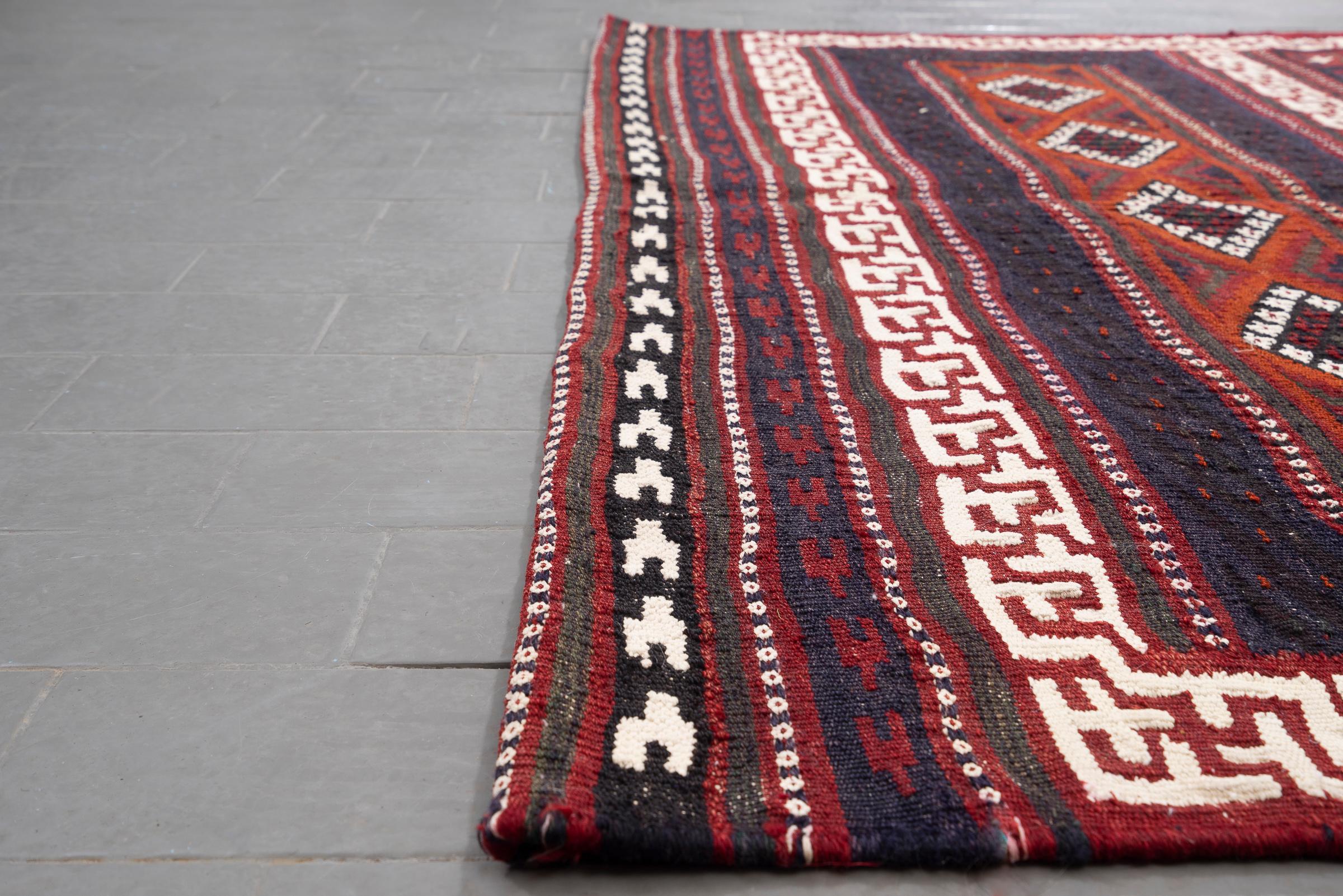 Vintage Rare Fine Bakhtiari Olad Persian Kilim Rug