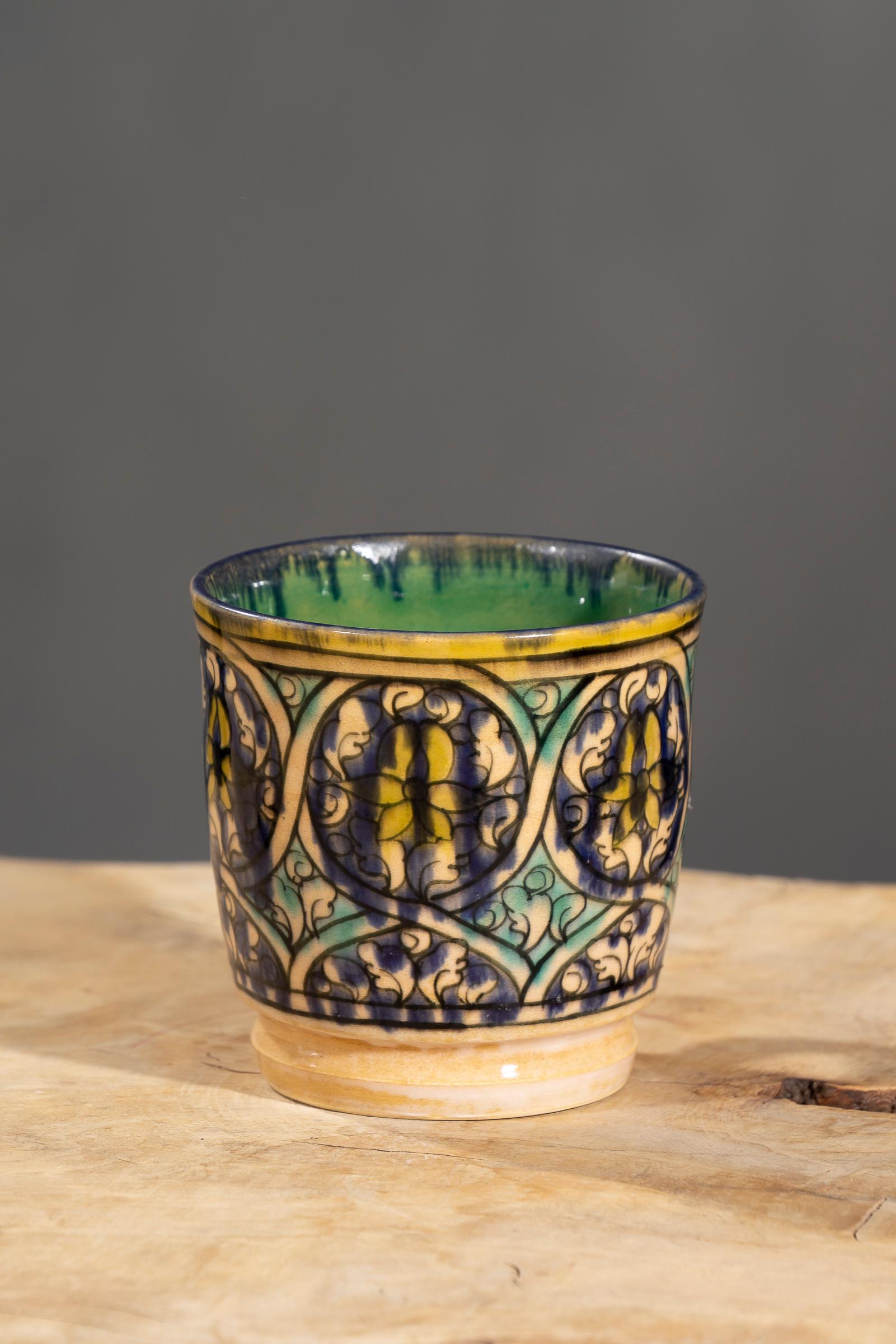 Nishapur Ceramics Hand Painted Handled Large Mug