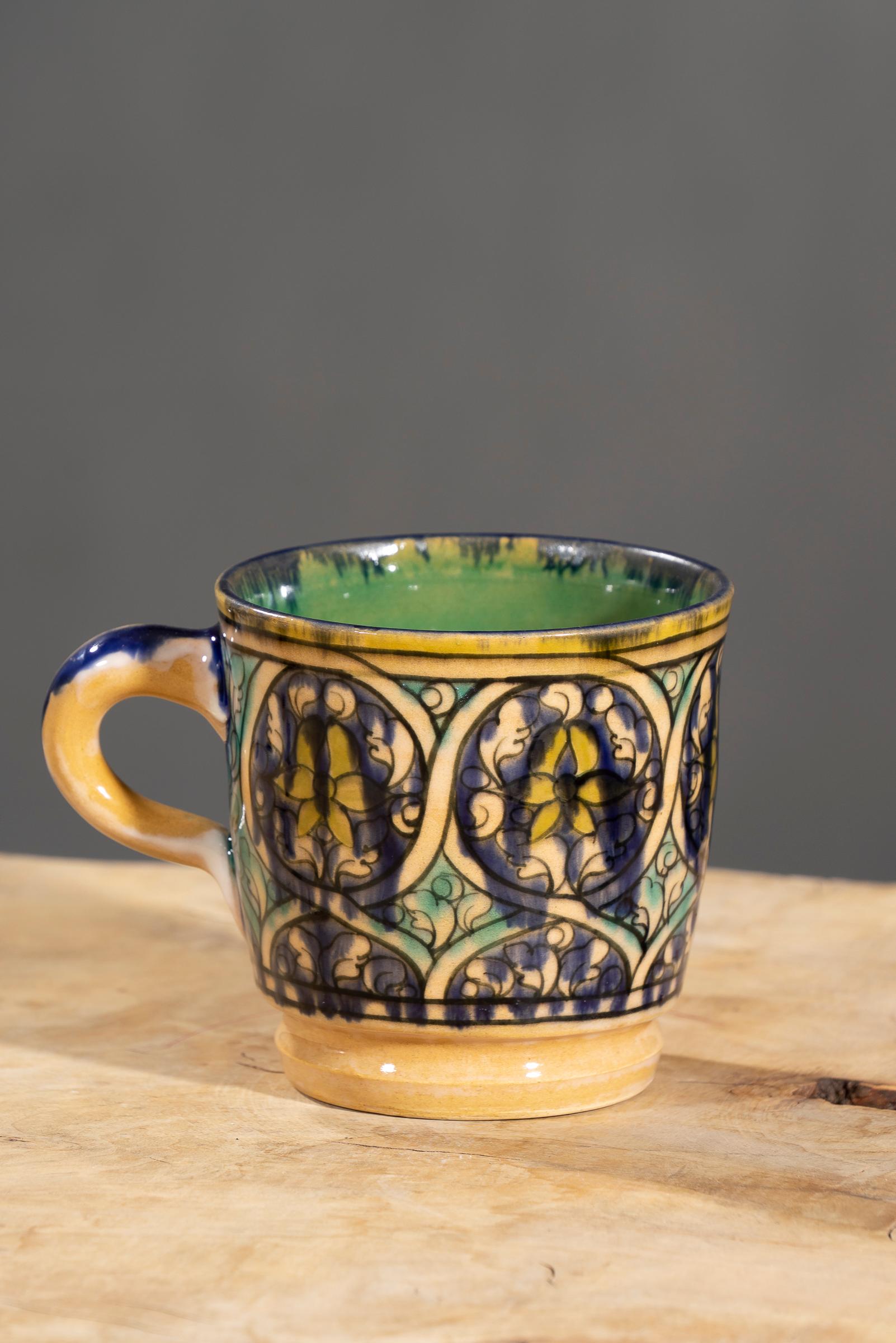 Nishapur Ceramics Hand Painted Handled Large Mug