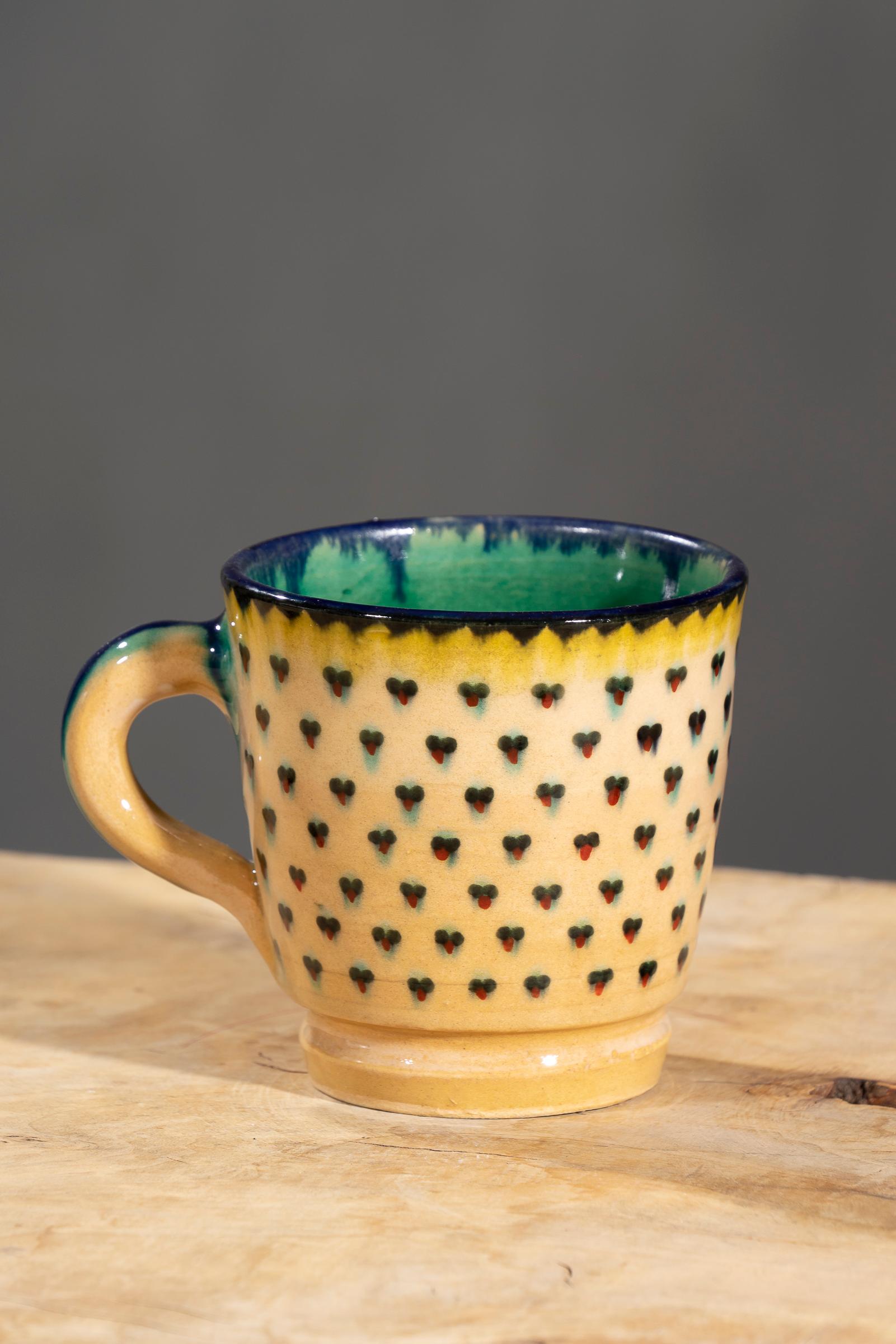 Nishapur Ceramics Hand Painted Handled Large Mug