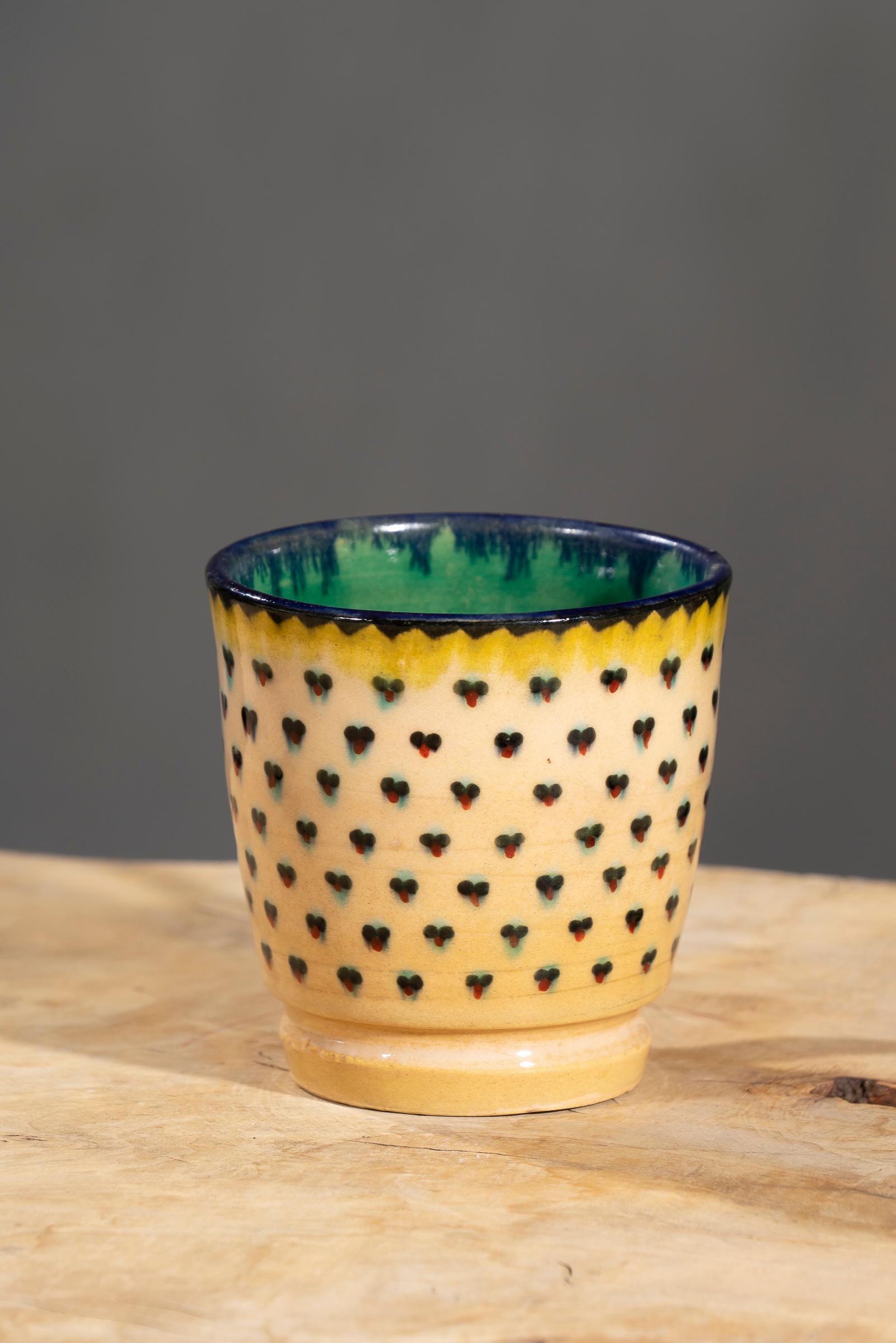 Nishapur Ceramics Hand Painted Handled Large Mug