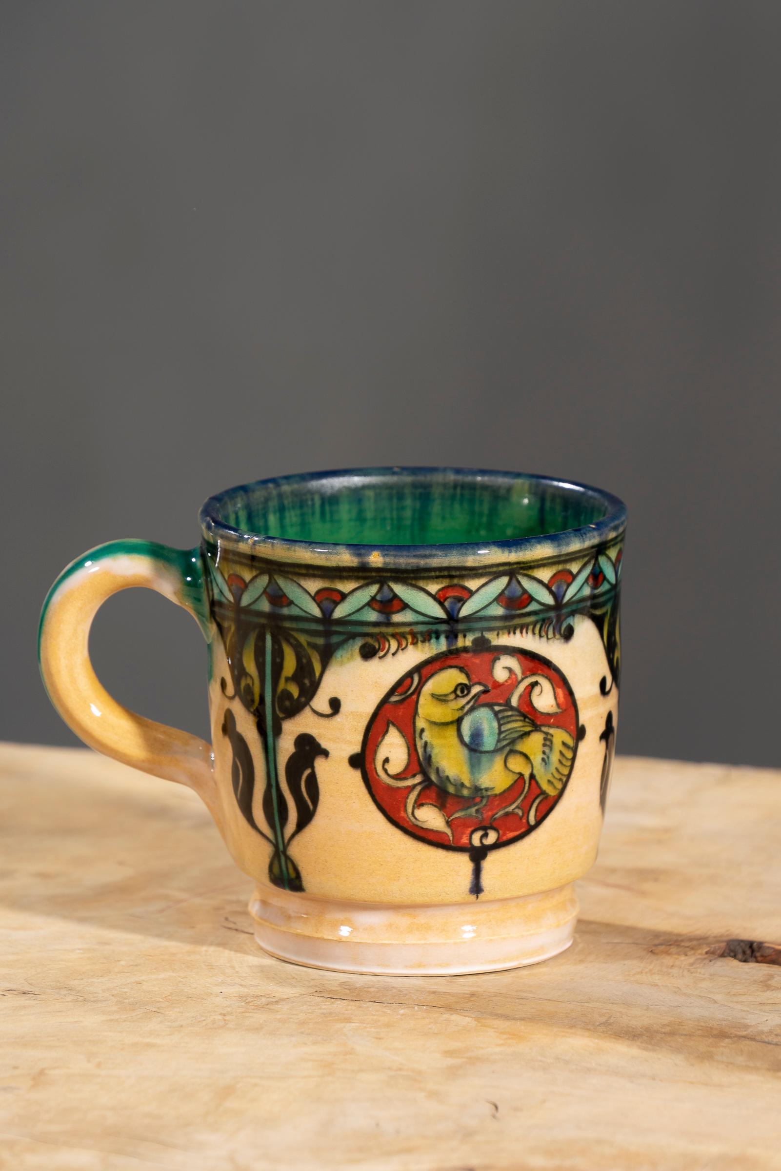 Nishapur Ceramics Hand Painted Large Handel Mug