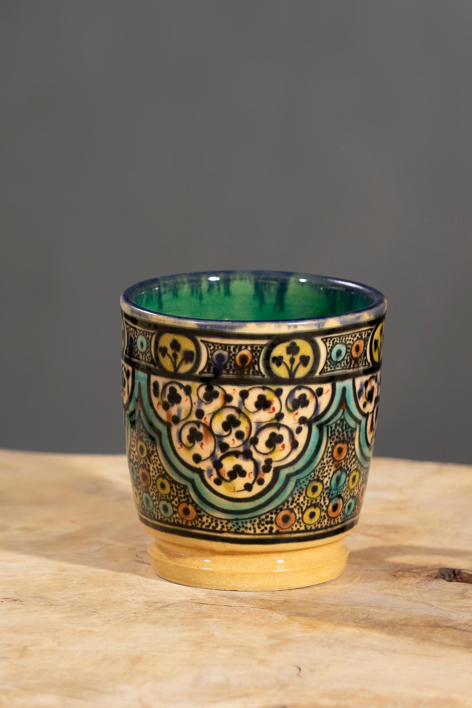 Nishapur Ceramics Hand Painted Large Handel Mug
